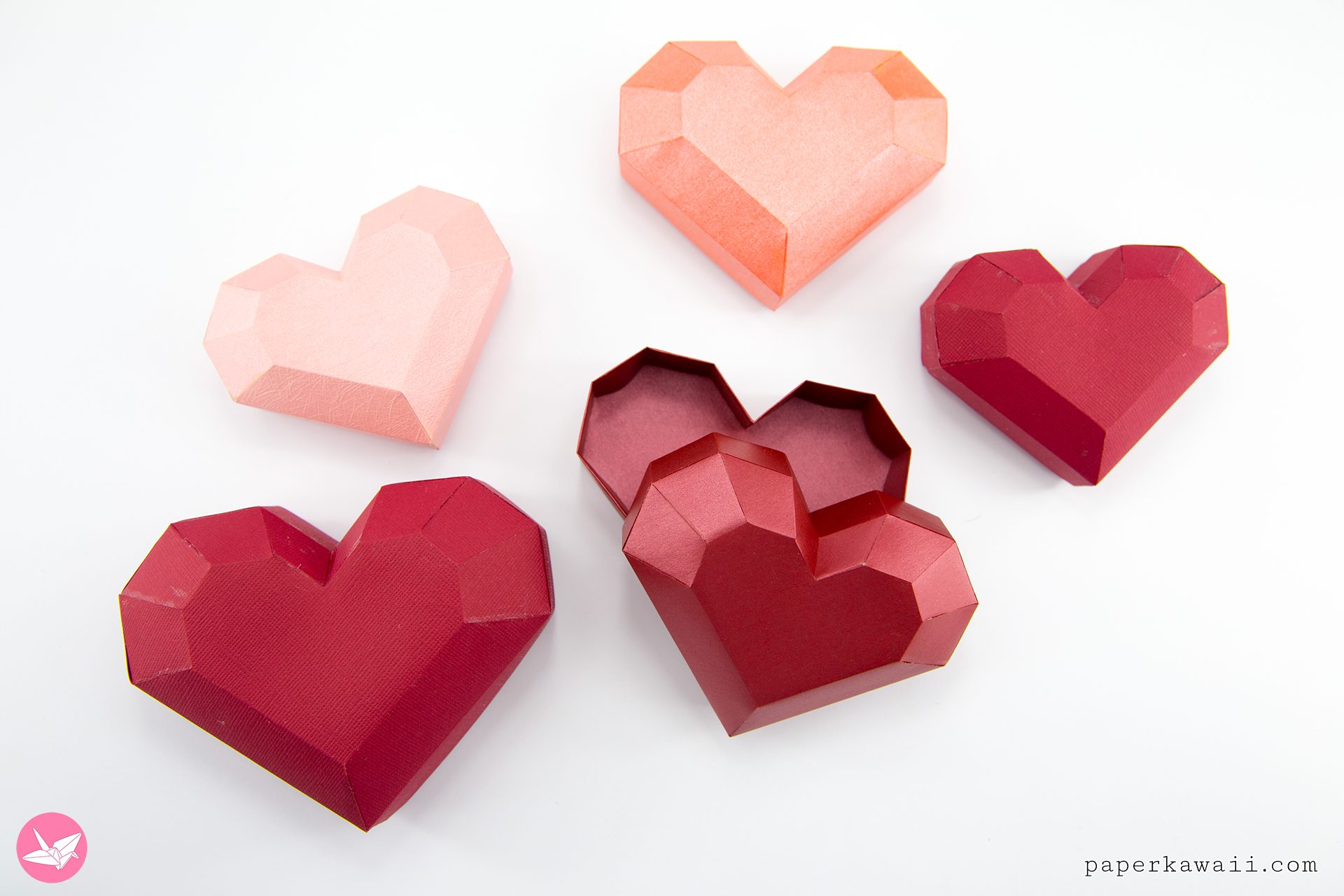 Valentines Heart Box Diy Paper Kawaii 02