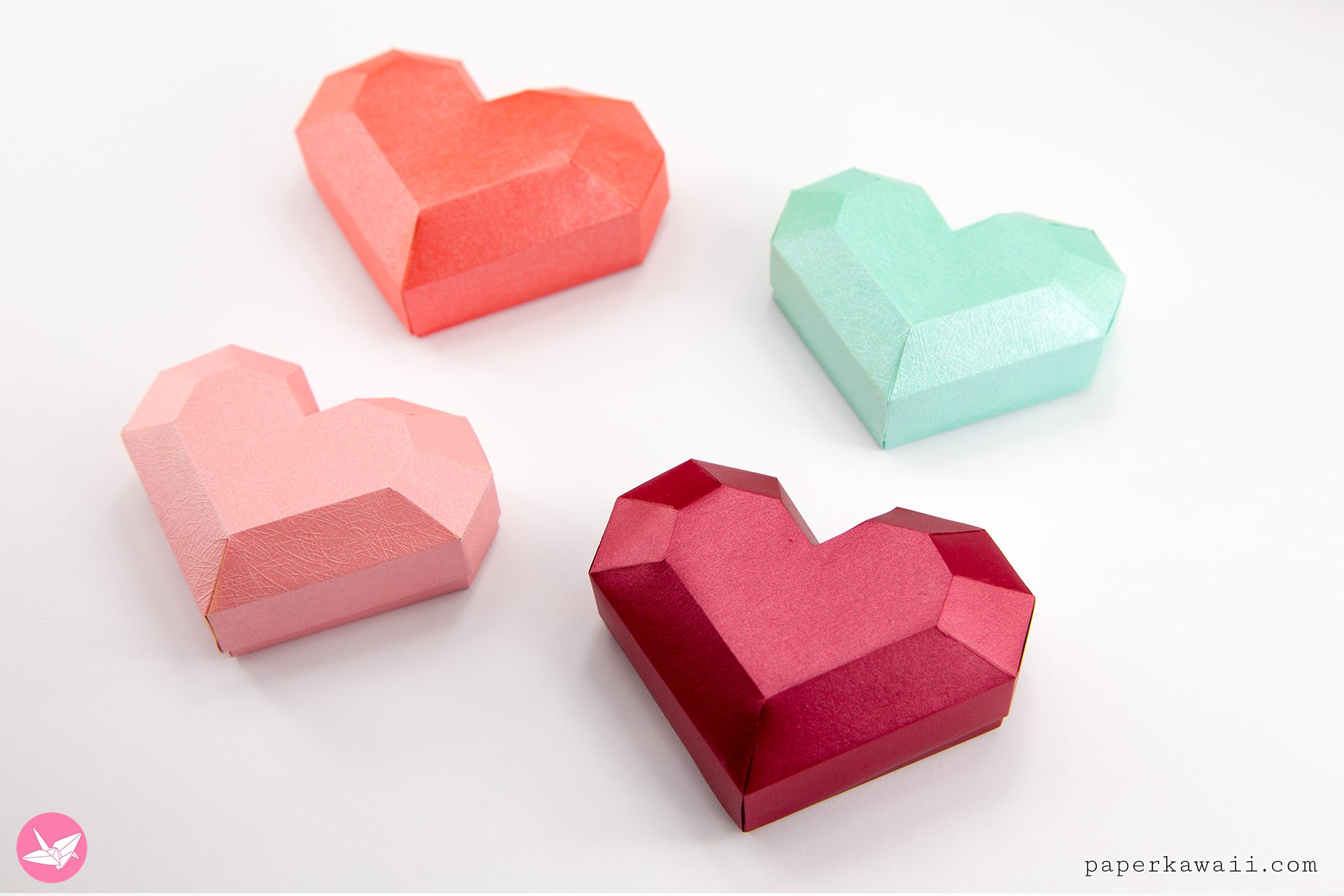 Valentines Heart Box Diy Paper Kawaii 06