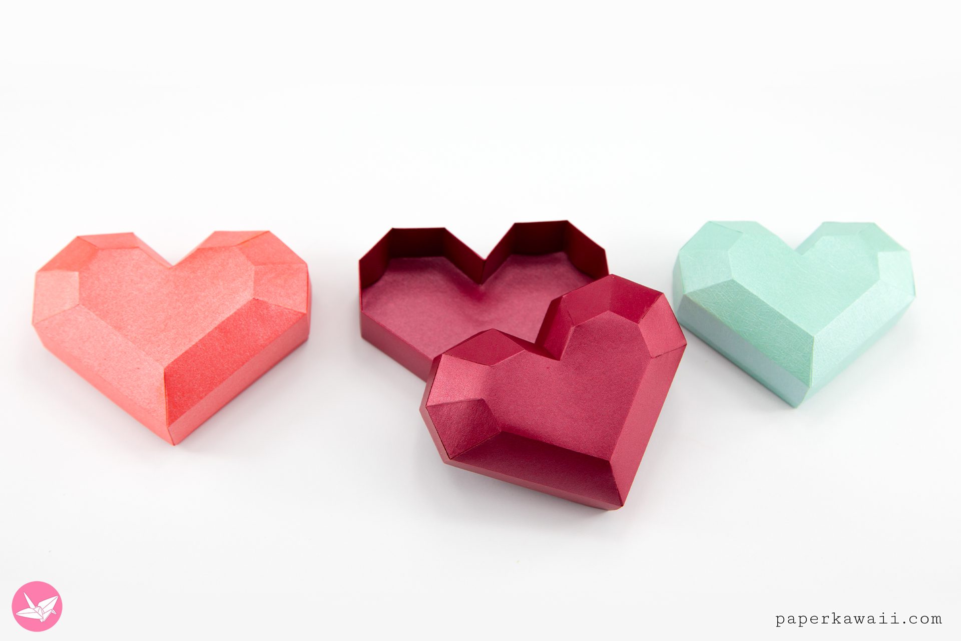 Valentines Heart Box Diy Paper Kawaii 07