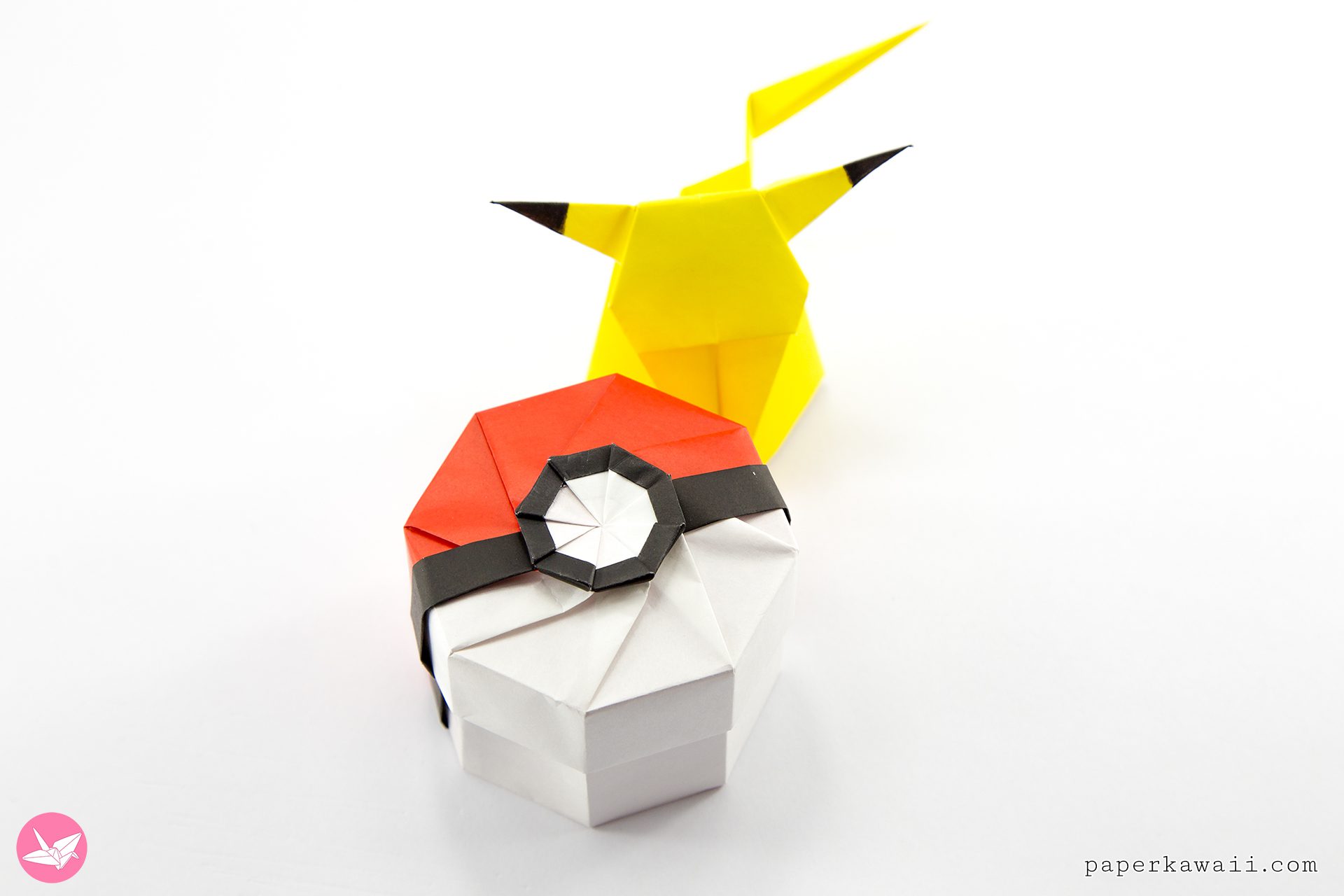 Origami Pokeball Box Tutorial Paper Kawaii 04