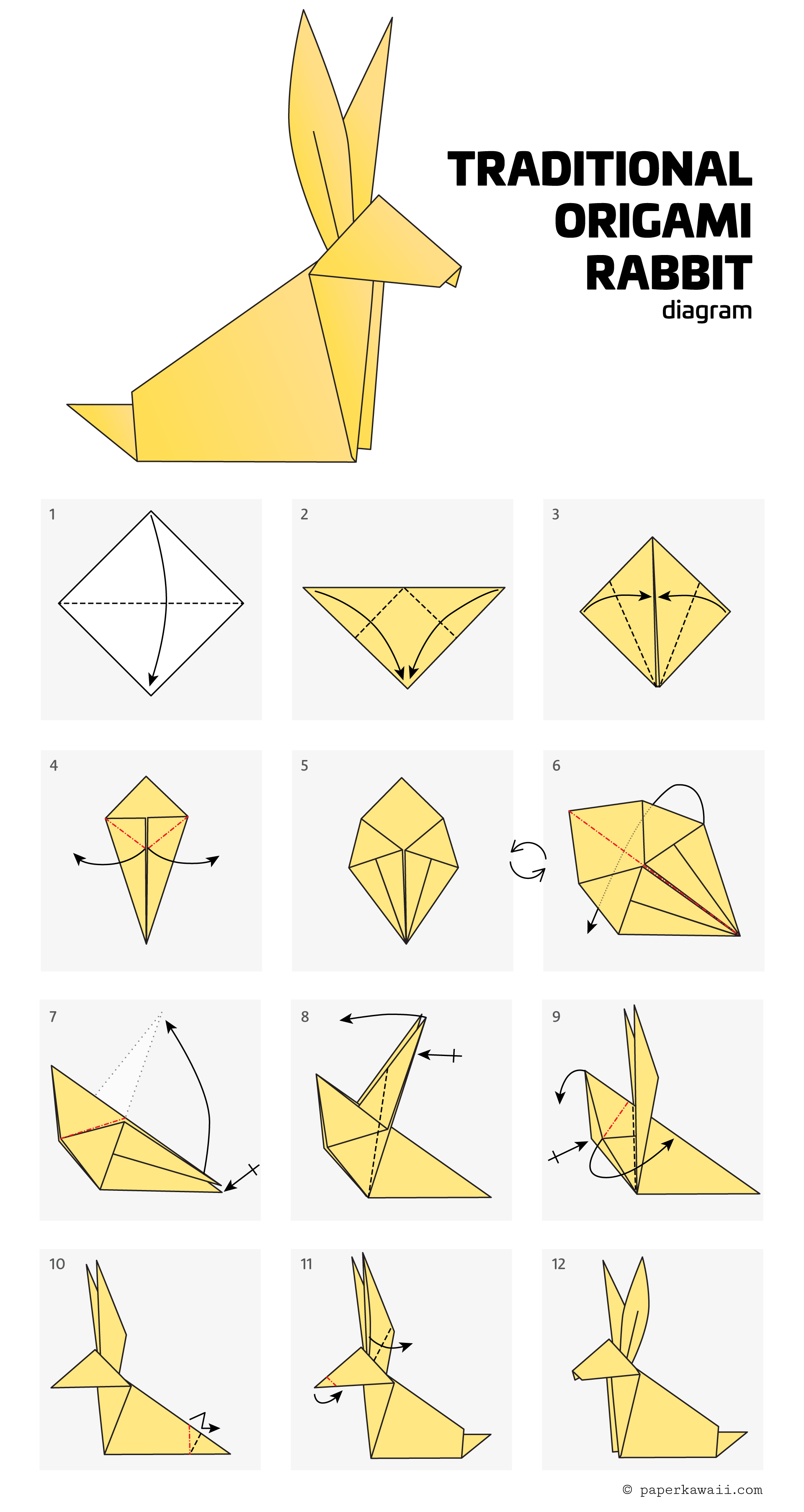 rabbit origami diagrams