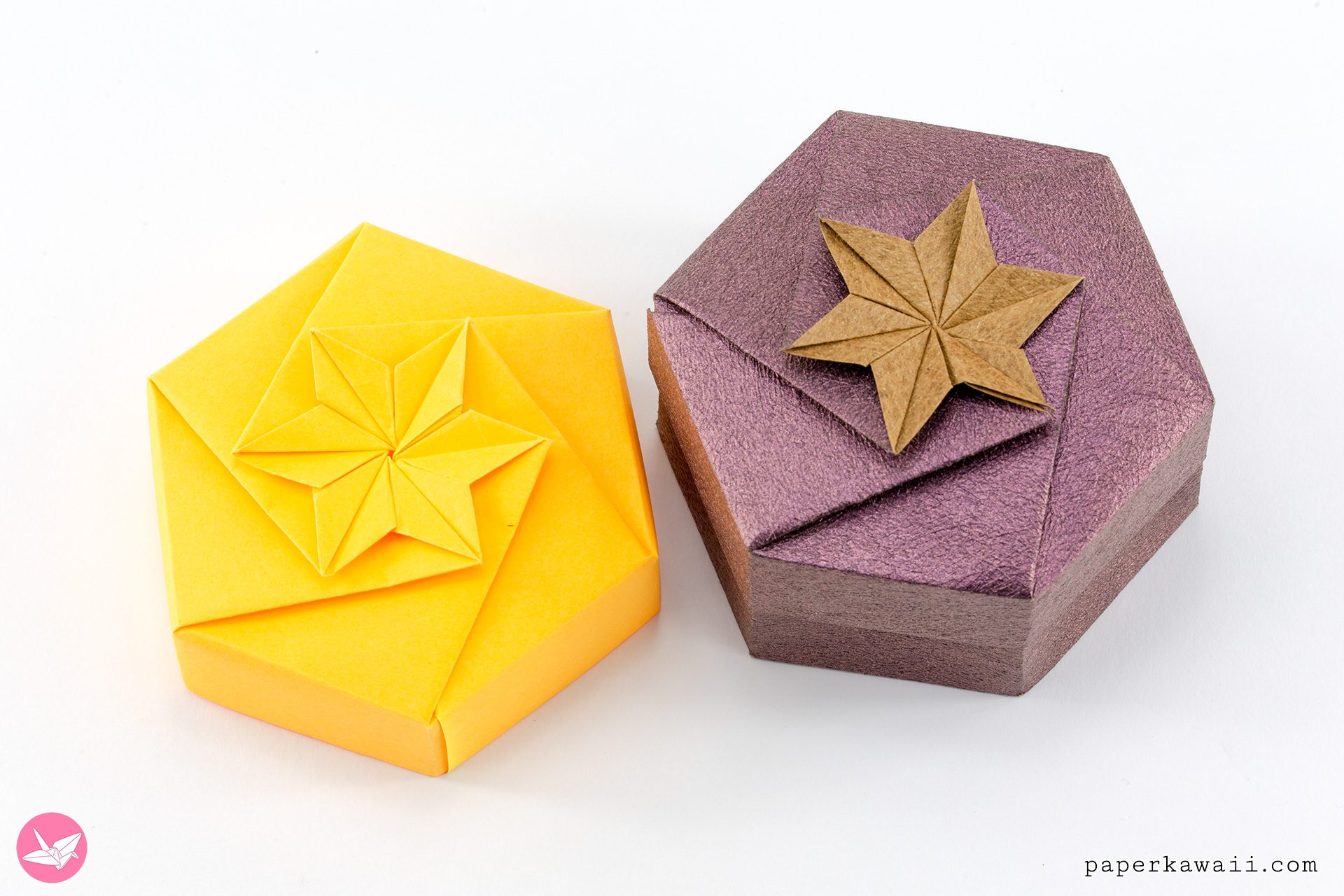 Origami Hexagonal Box Tutorial Paper Kawaii 03