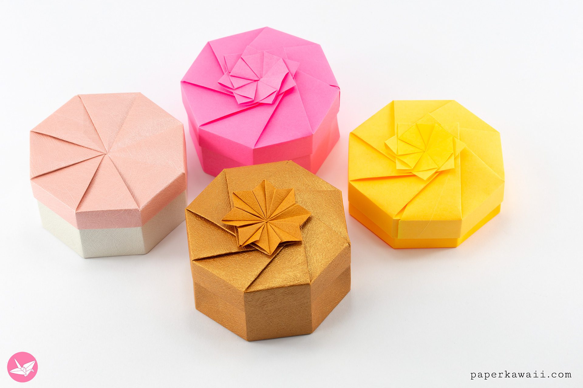 Origami Octagonal Box Tutorial Paper Kawaii 02
