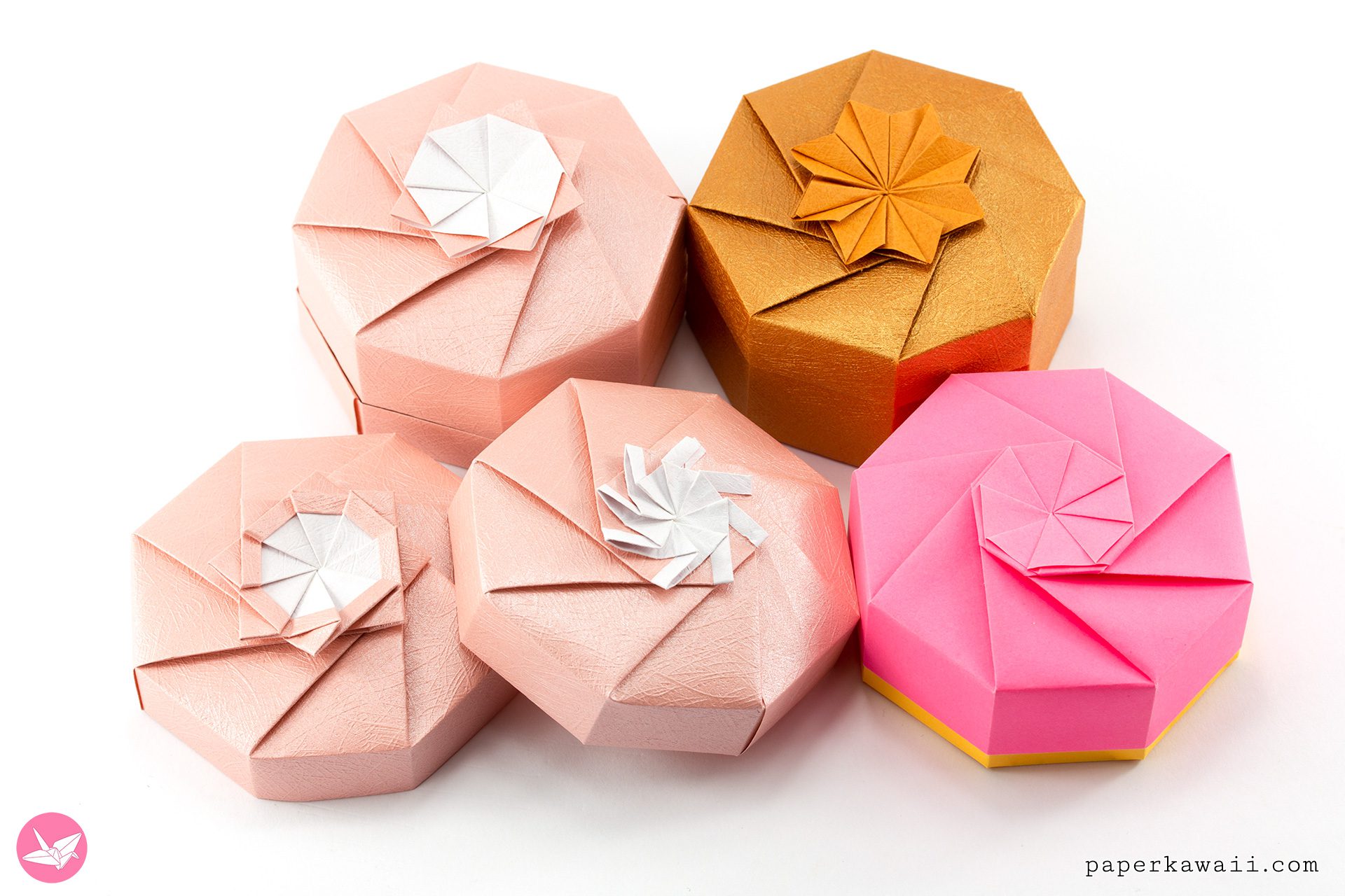 Origami Octagonal Box Tutorial Paper Kawaii 04