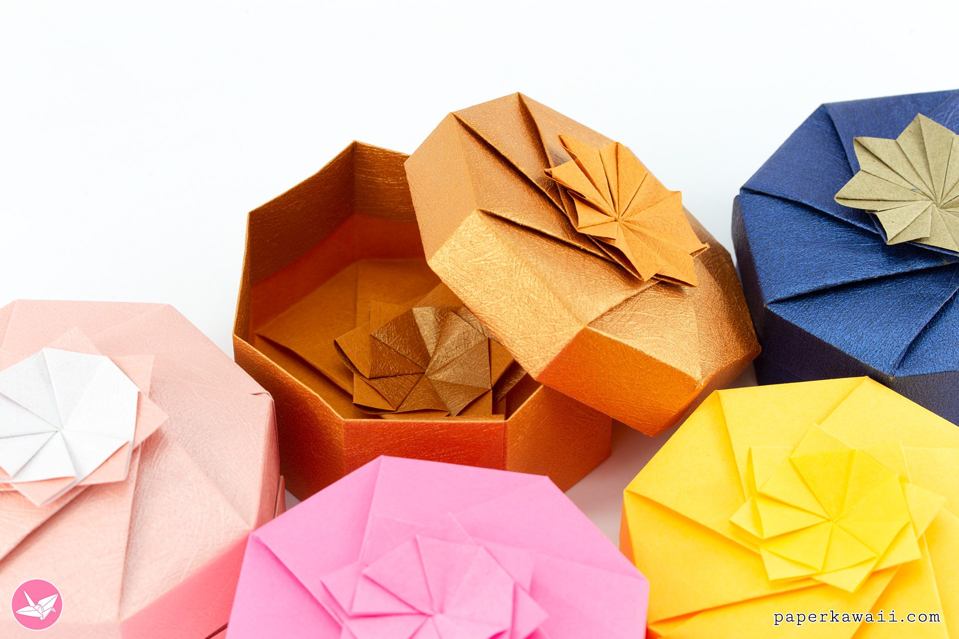 Origami Octagonal Box Tutorial Paper Kawaii 06