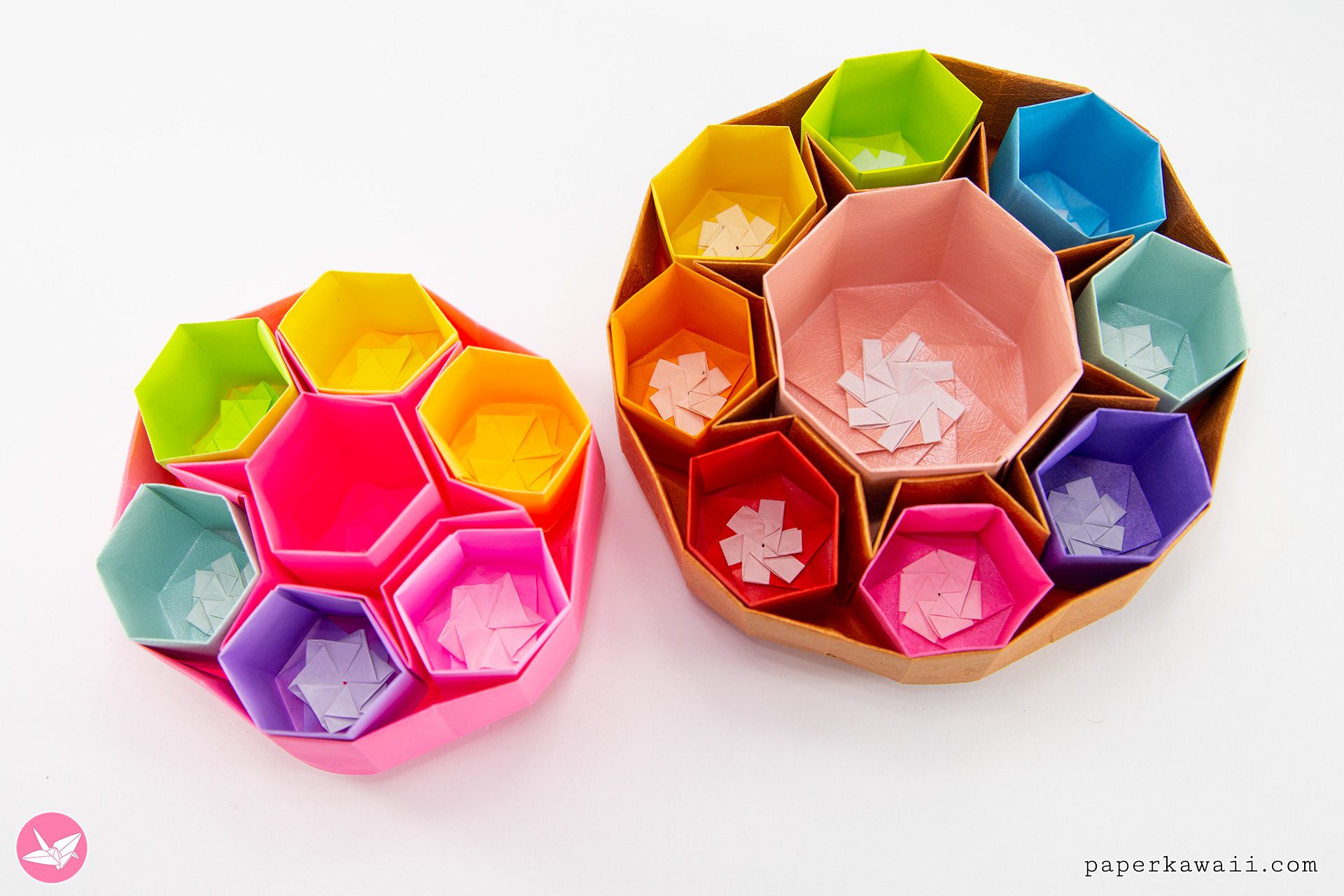 Origami Honeycomb Box Tutorial Paper Kawaii 01