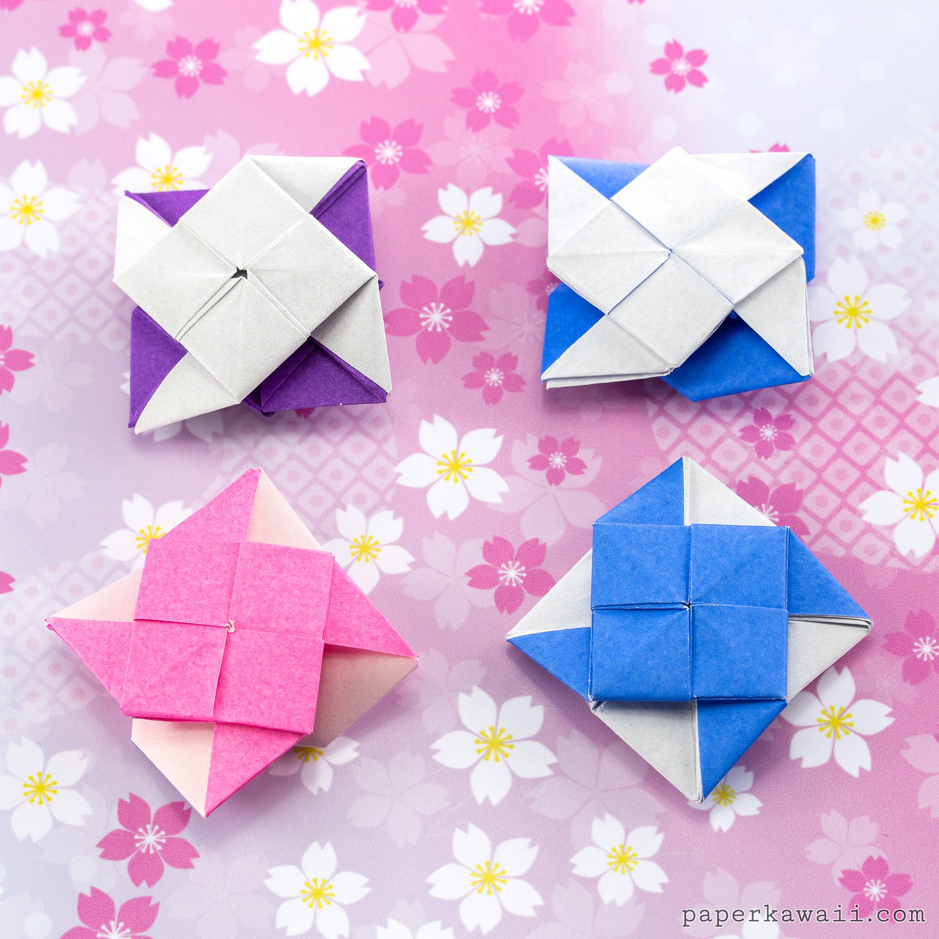 Origami Double Pinwheel Tutorial Paper Kawaii 07