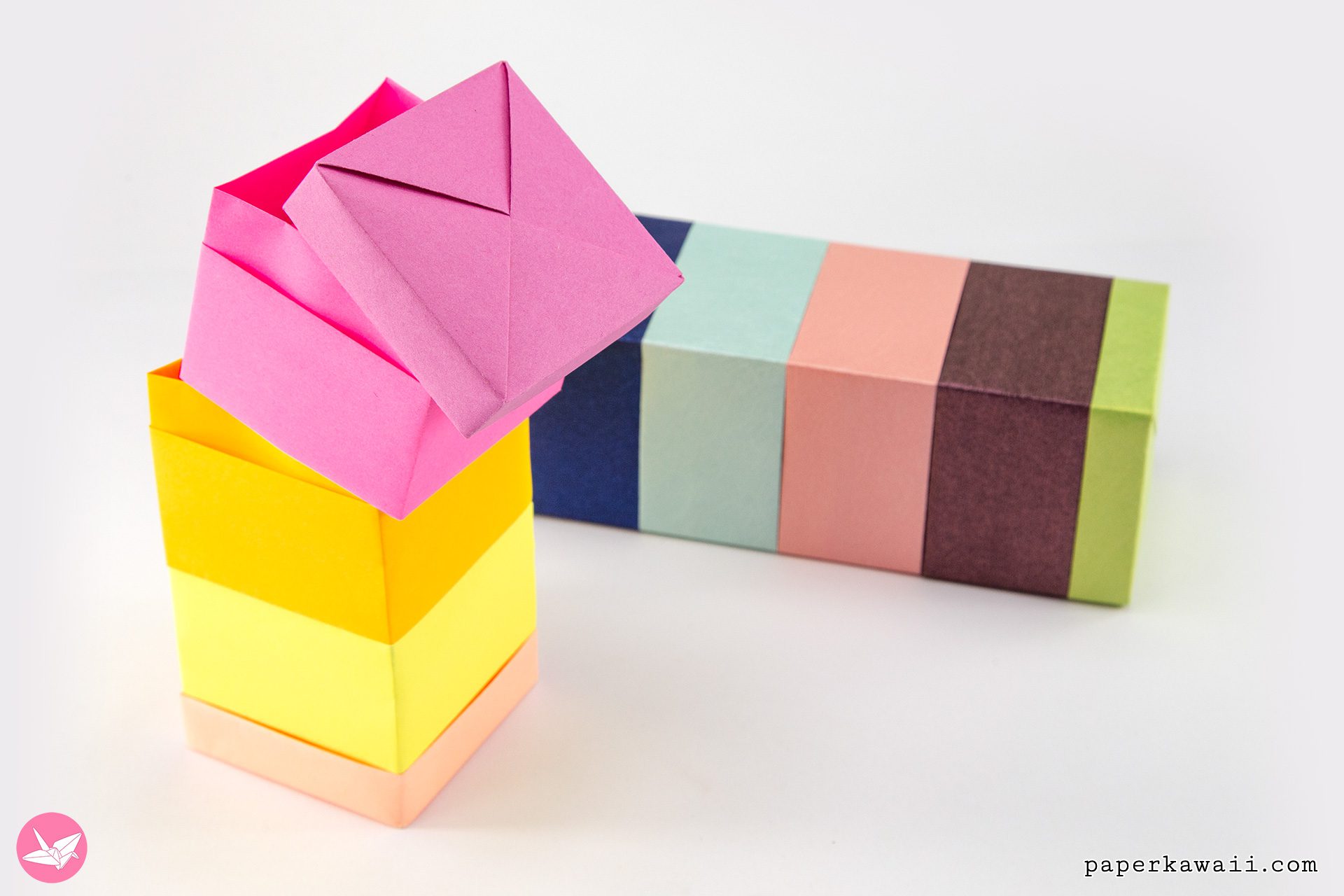 Origami Stacking Boxes Tutorial Paper Kawaii 04