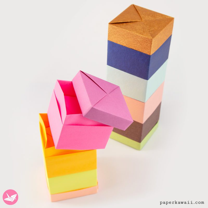 Origami Stacking Box Tutorial - Spice Boxes - Paper Kawaii