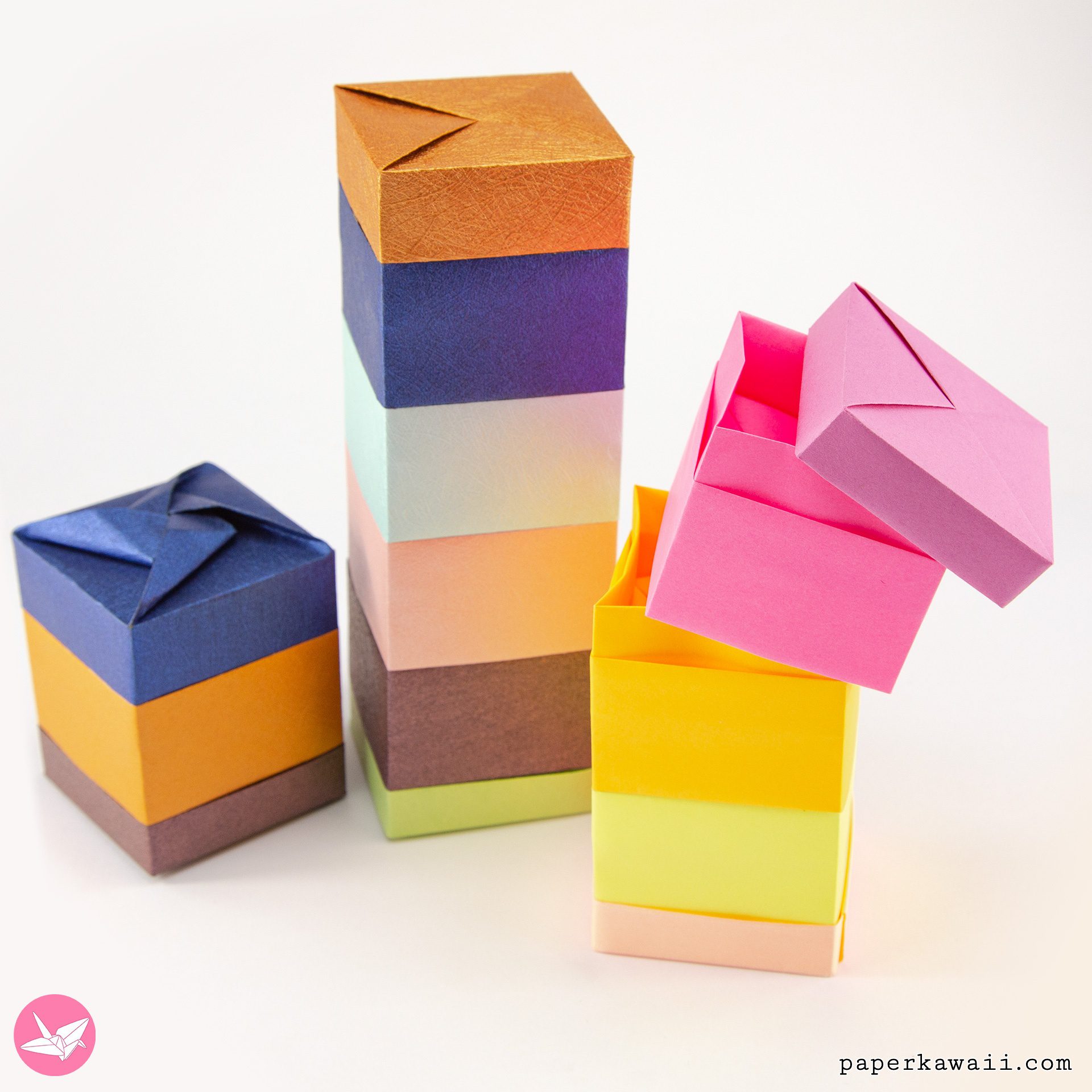 Origami Tea Box Tutorial Paper Kawaii 03