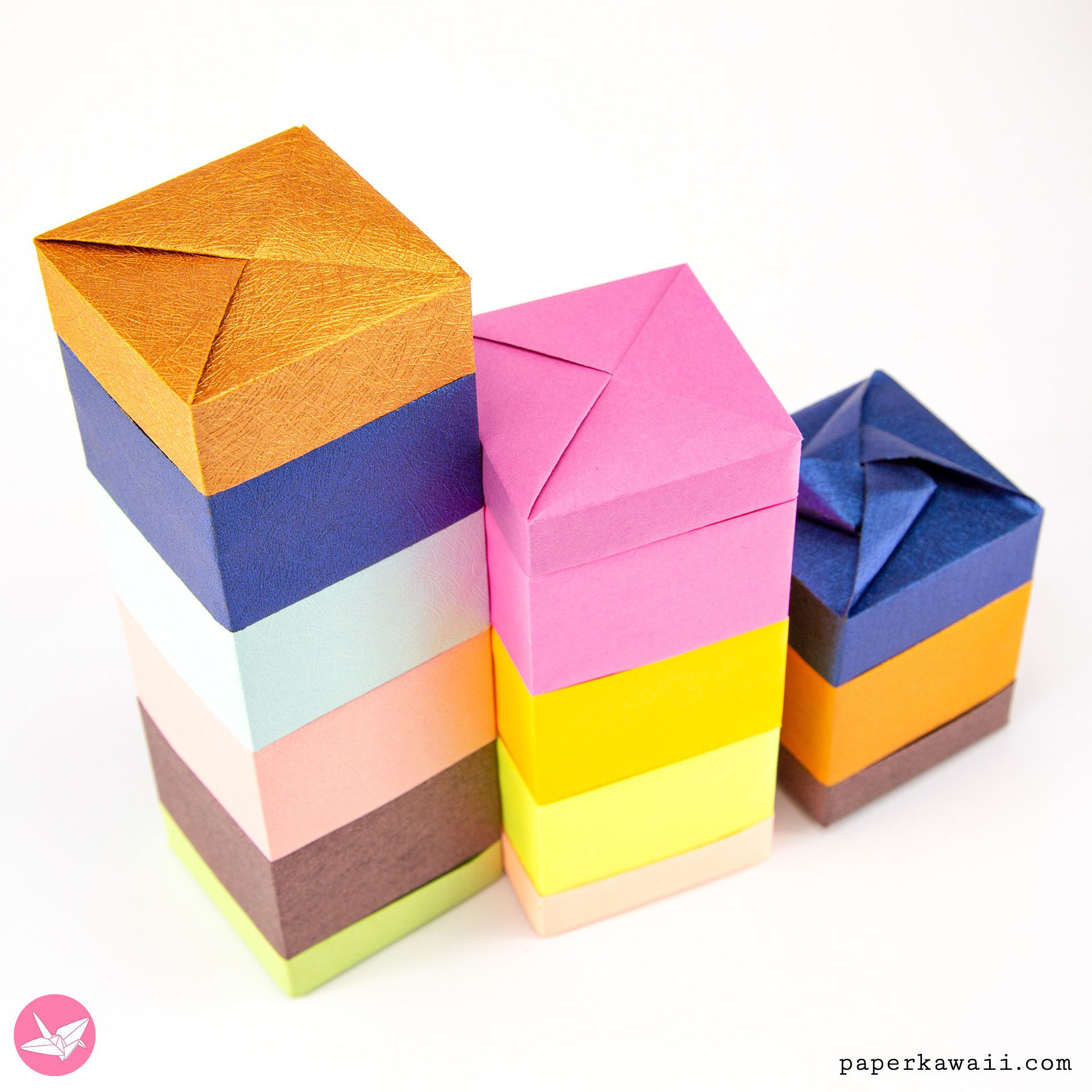 Origami Tea Boxes Tutorial Paper Kawaii 03