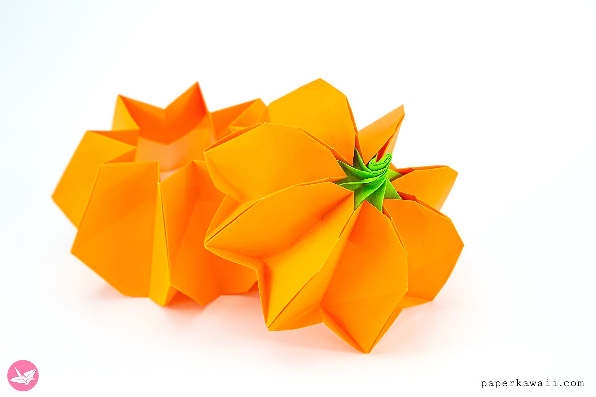 Origami Pumpkin Box Tutorial Paper Kawaii 02