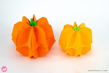 Halloween Origami Pumpkin Box Tutorial - Paper Kawaii
