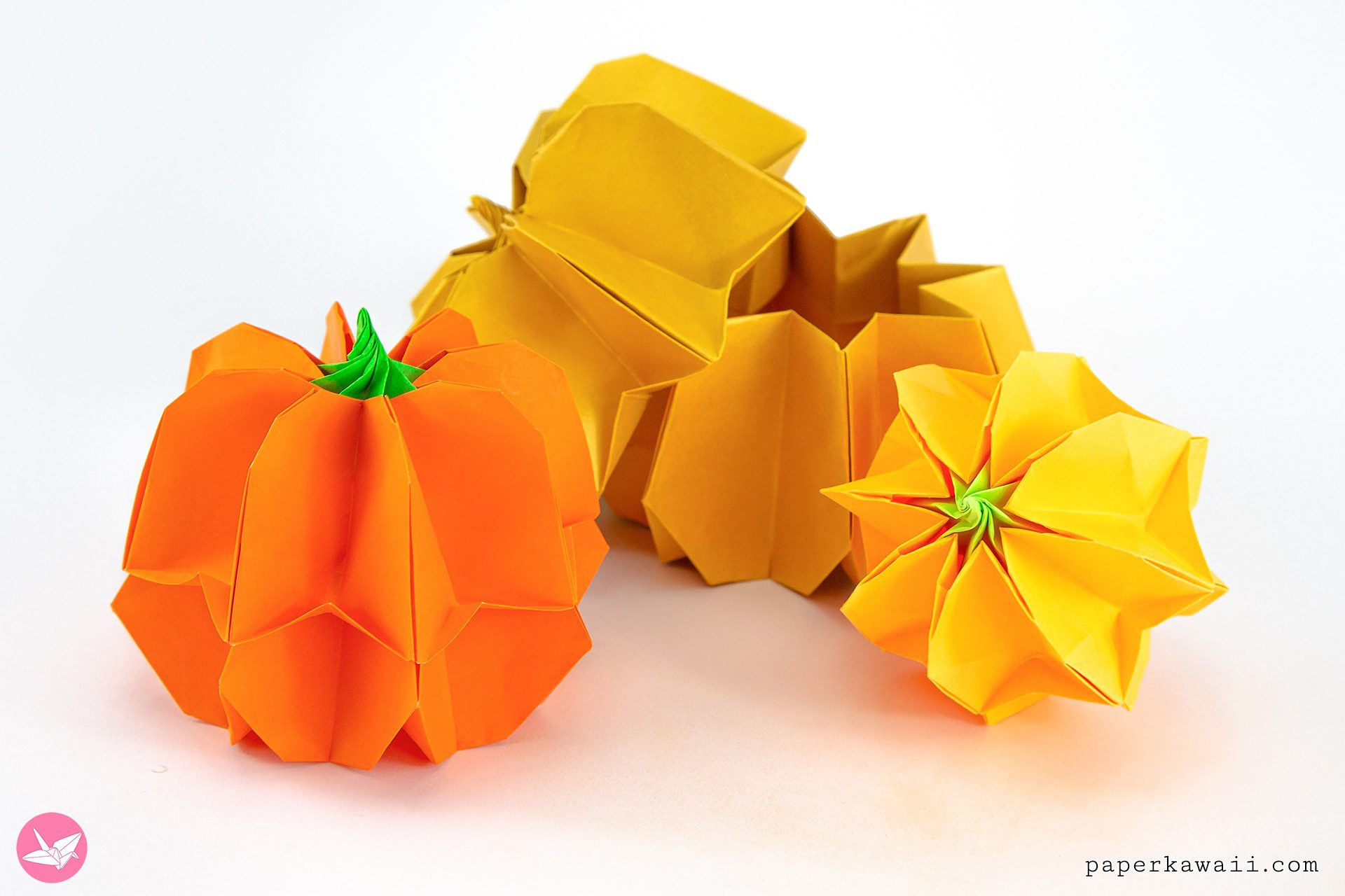 Origami Pumpkin Box Tutorial Paper Kawaii 05