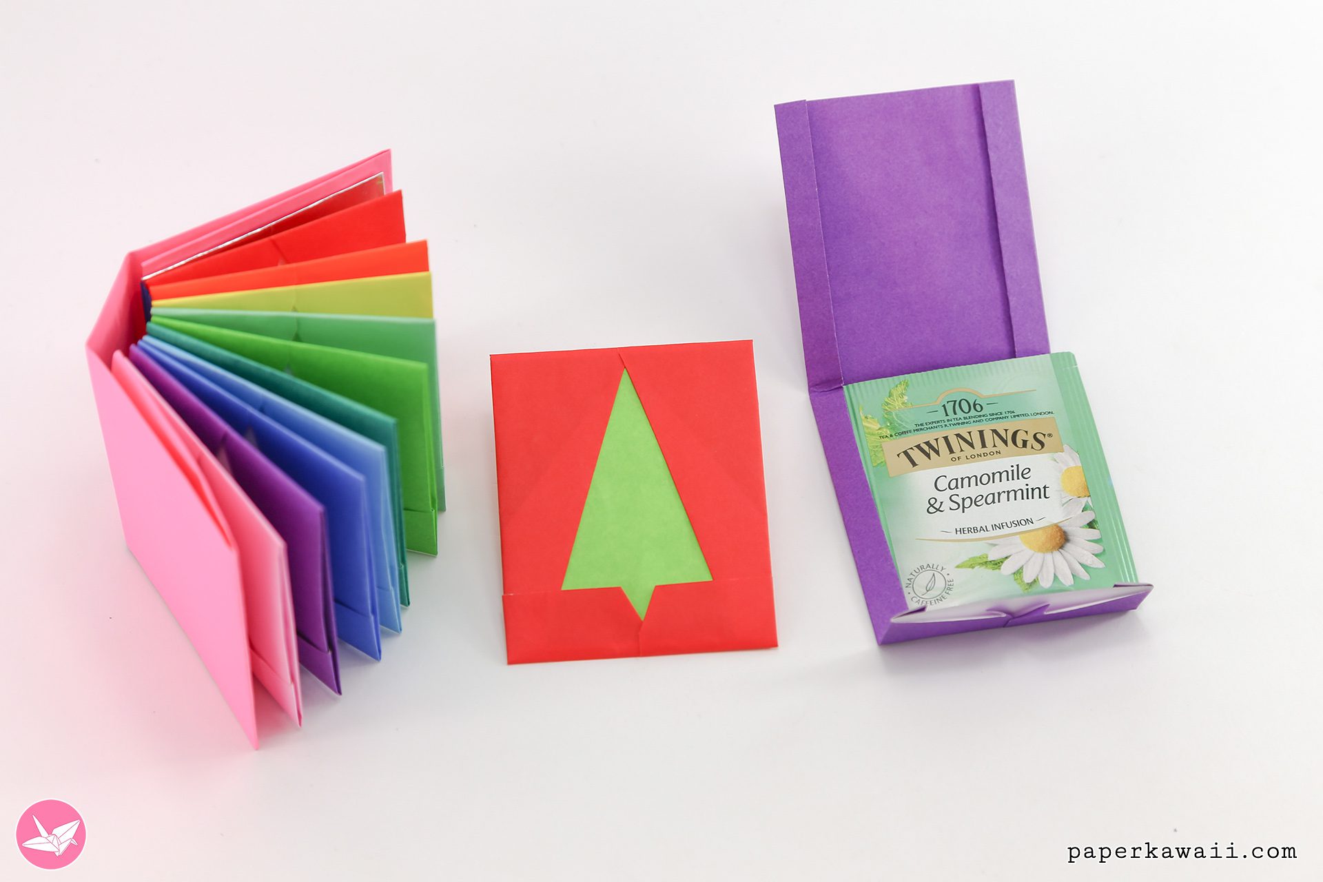 Origami Christmas Tree Envelope Book Tutorial Paper Kawaii 02
