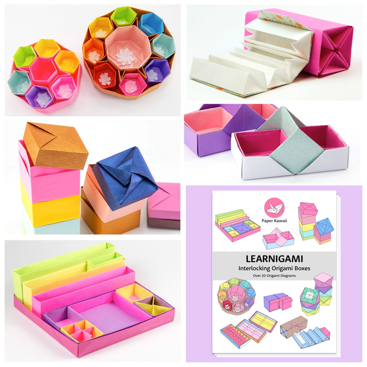 Learnigami Interlocking Origami Boxes Ebook Paper Kawaii