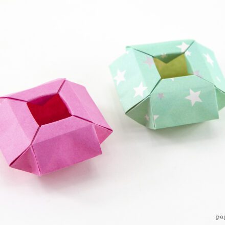 Geometric Origami Box Pot Tutorial Paper Kawaii 03
