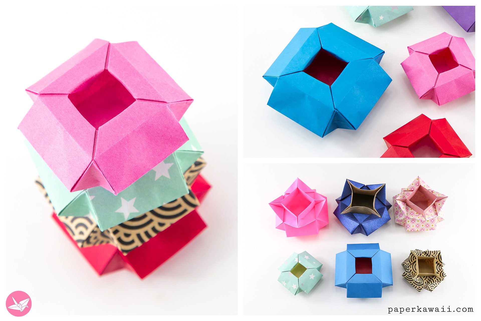 Geometric Origami Box Pot Tutorial Paper Kawaii 06 1
