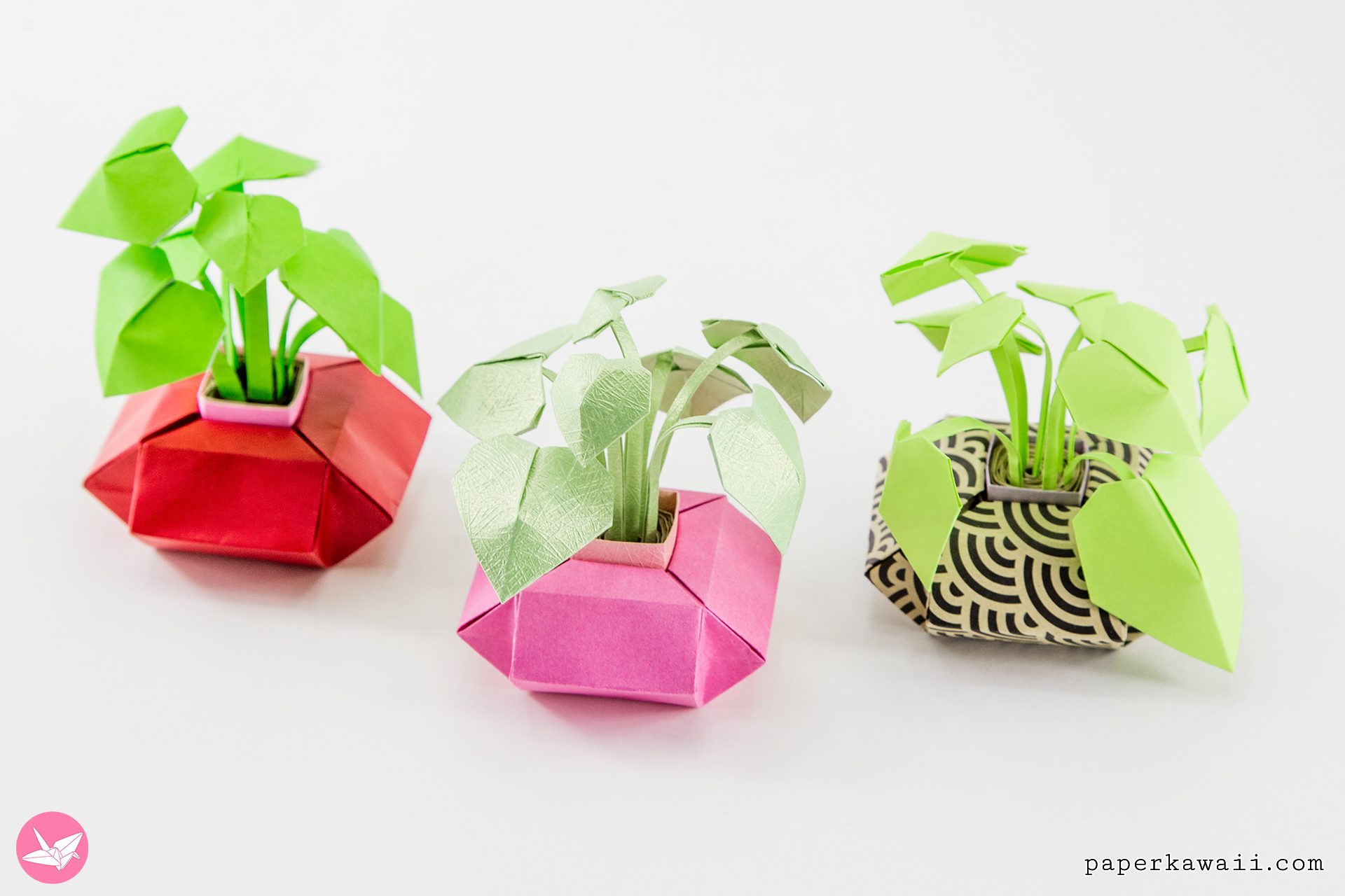 Origami Pot Plant Tutorial Paper Kawaii 01