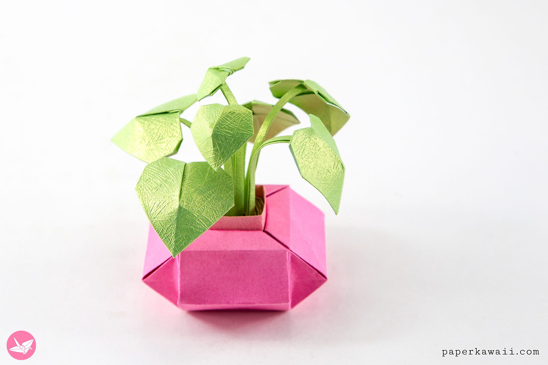 Origami Pot Plant Tutorial Paper Kawaii 03