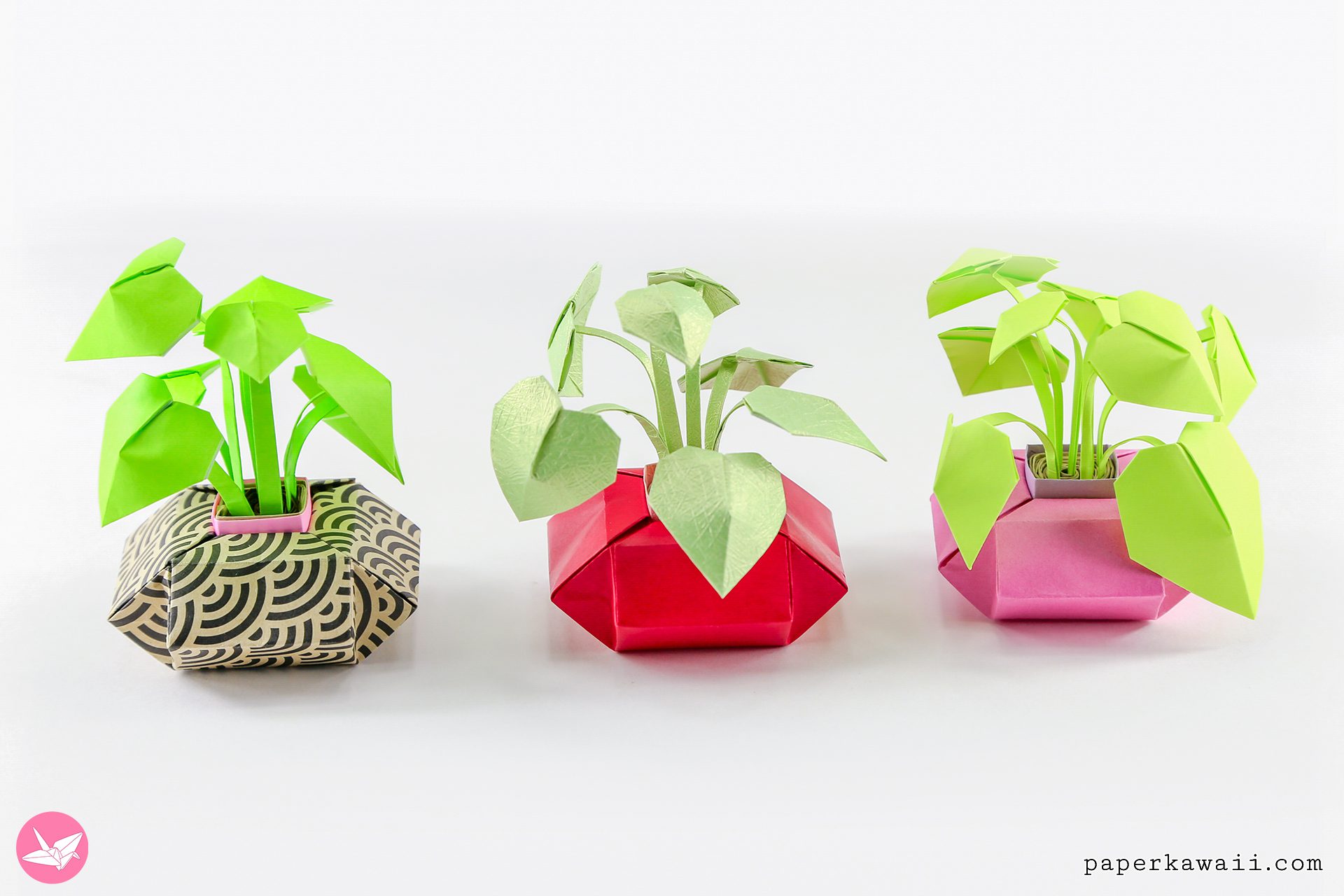 Origami Pot Plant Tutorial Paper Kawaii 04