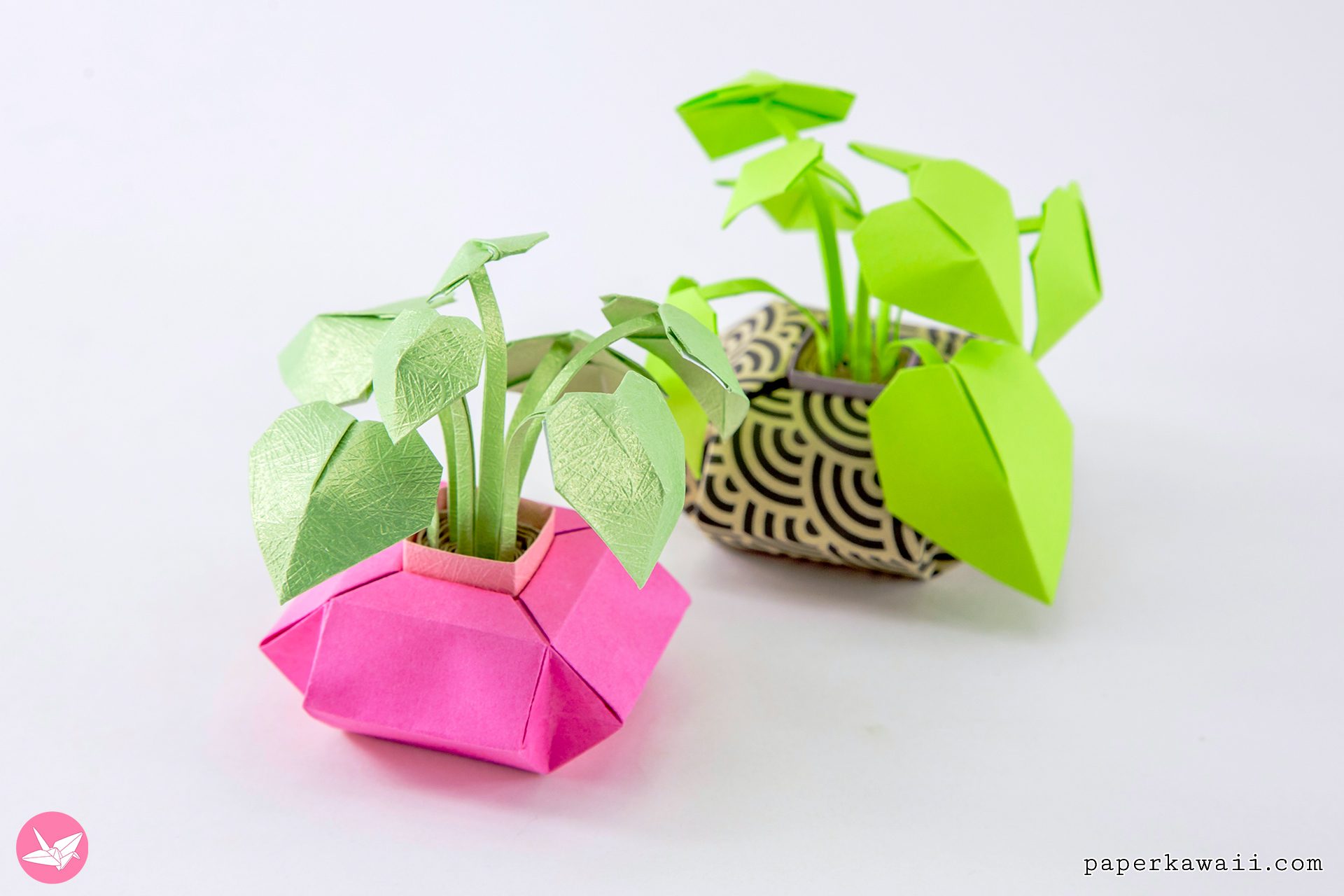 Origami Pot Plant Tutorial Paper Kawaii 07