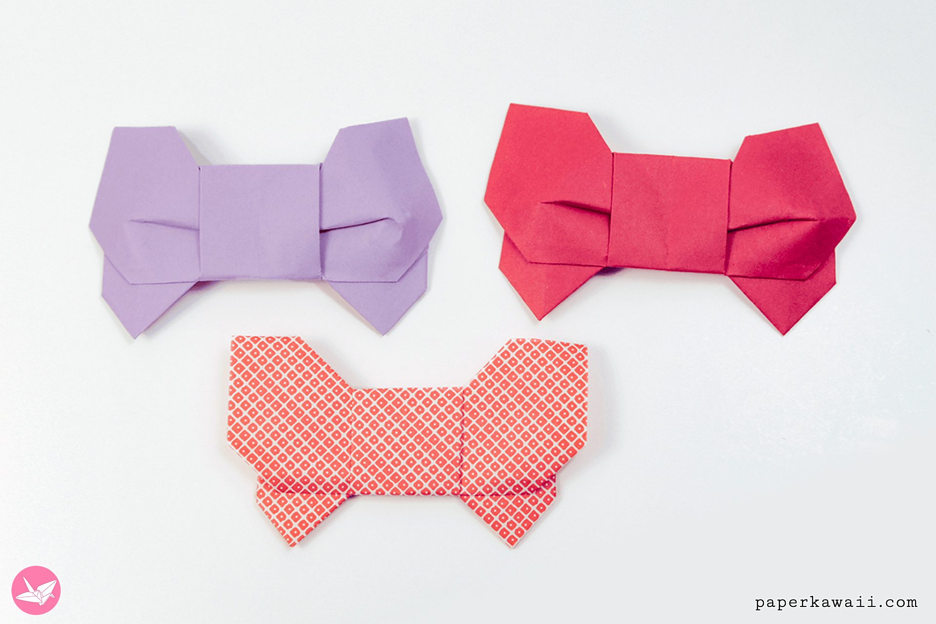 3d Origami Bow Tutorial Paper Kawaii 01