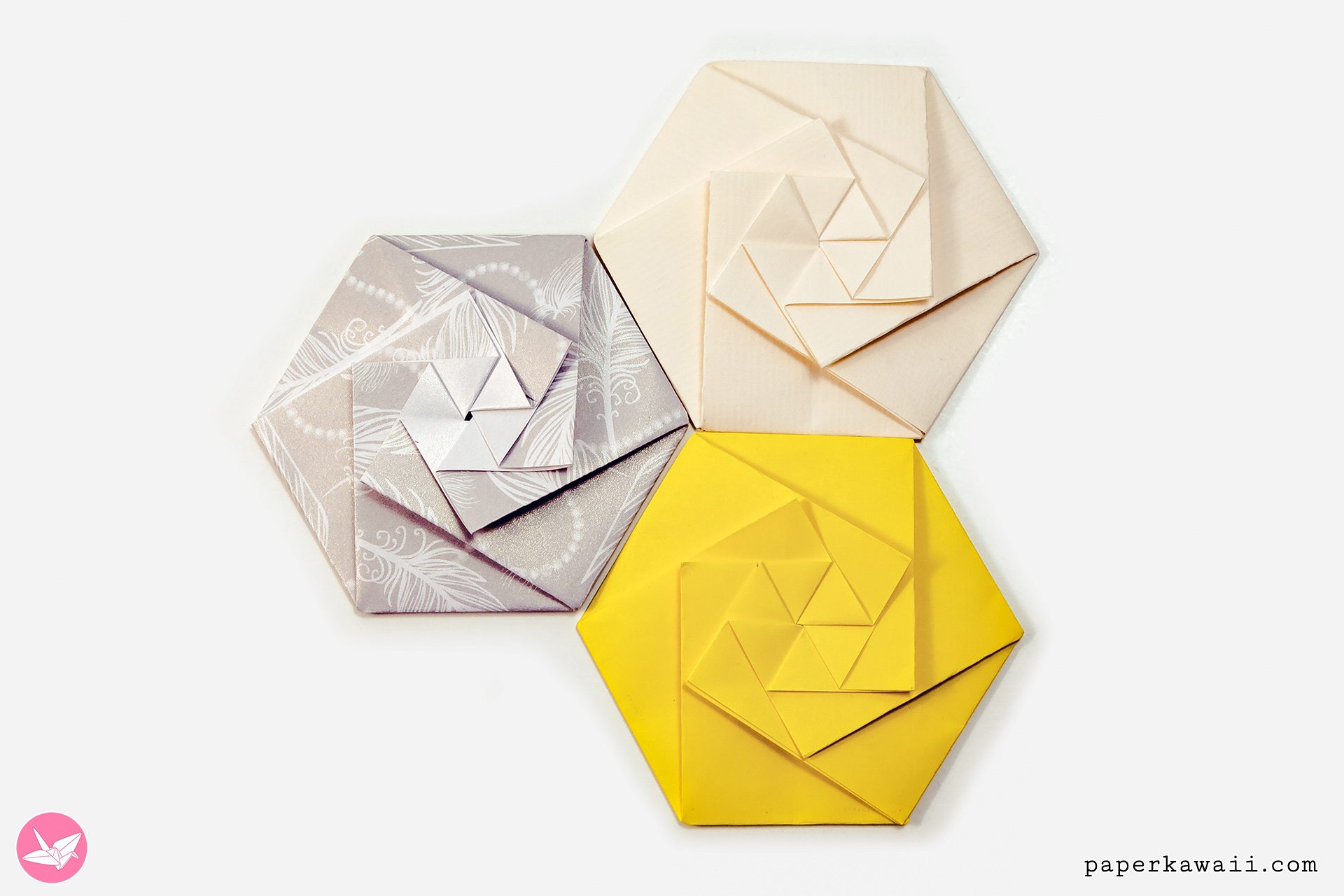 Hexagonal Origami Envelope Tutorial Paper Kawaii 01