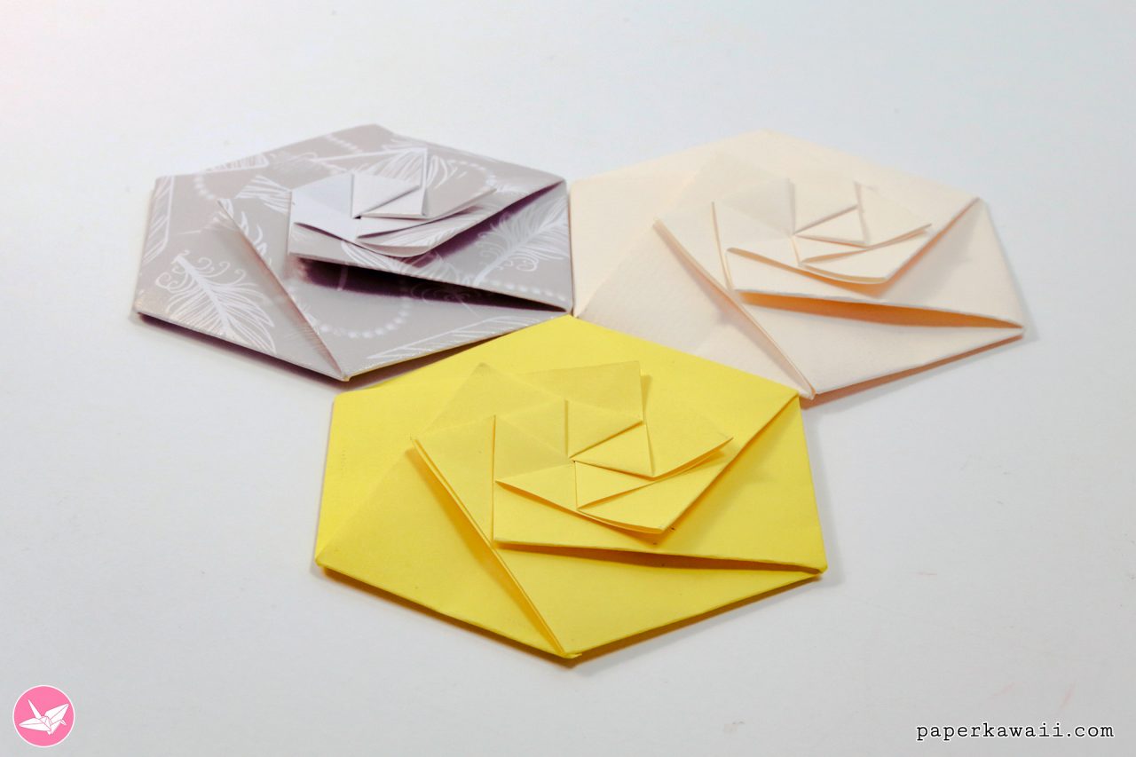 Hexagonal Origami Envelope Tutorial Paper Kawaii 05 1280x853