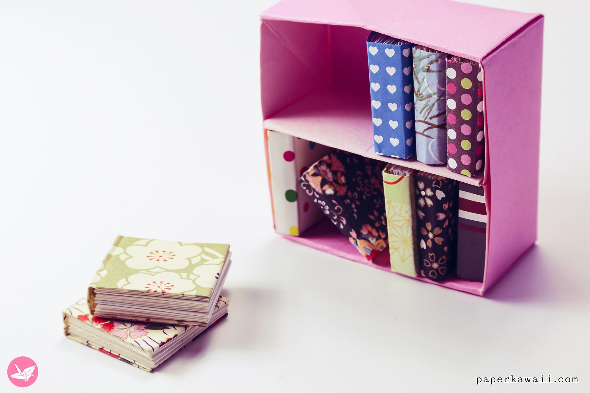 Modular Origami Bookcase Tutorial Paper Kawaii 01