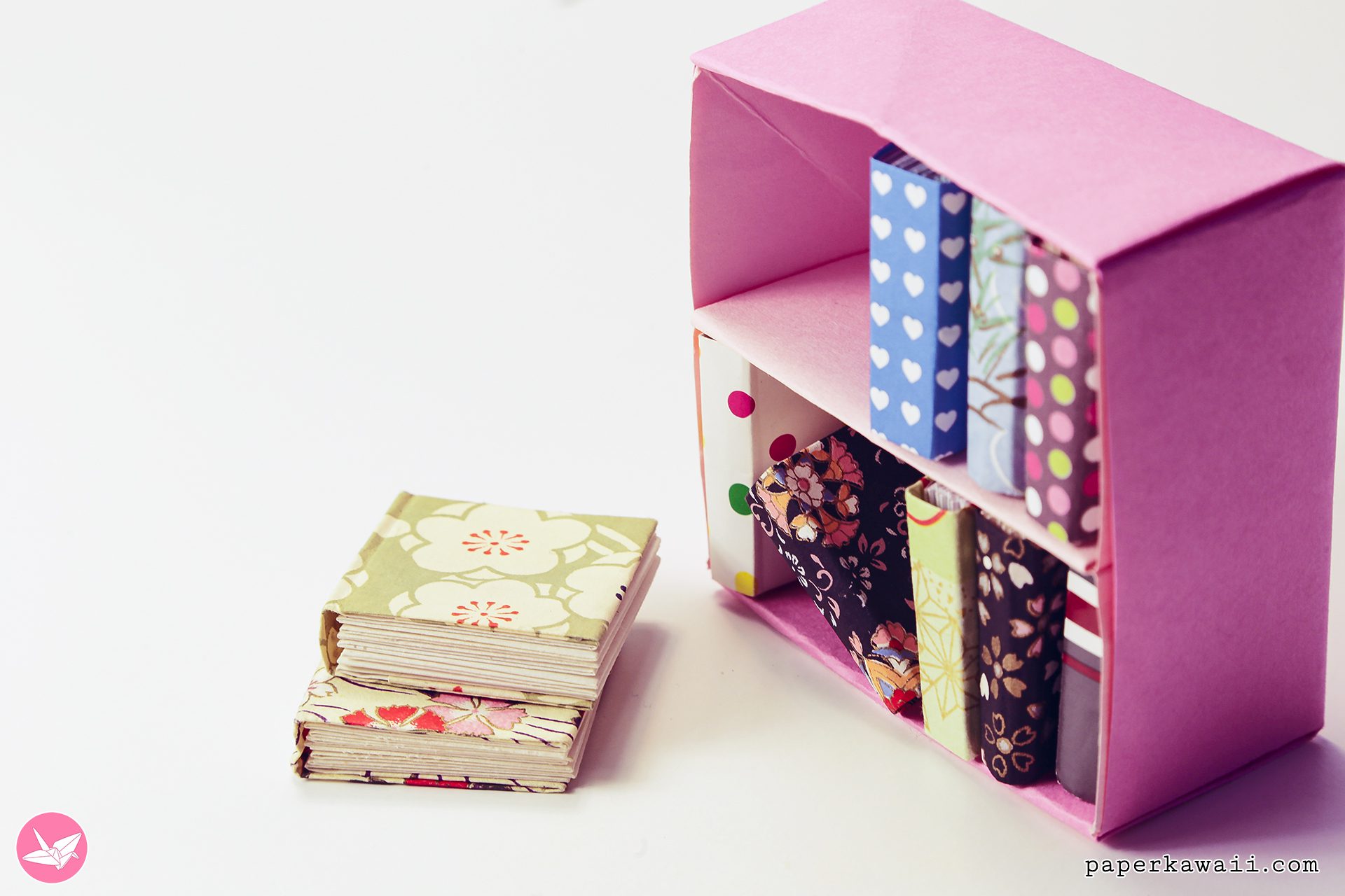 Modular Origami Bookcase Tutorial Paper Kawaii 02