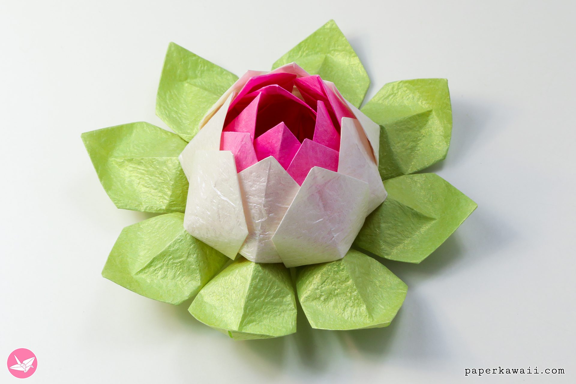 Modular Origami Lotus Tutorial Paper Kawaii 02