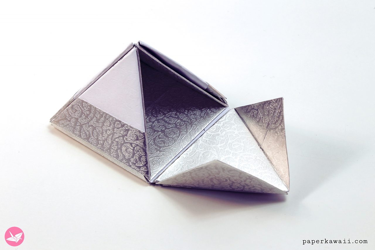 Modular Origami Pyramid Box Tutorial Paper Kawaii 06