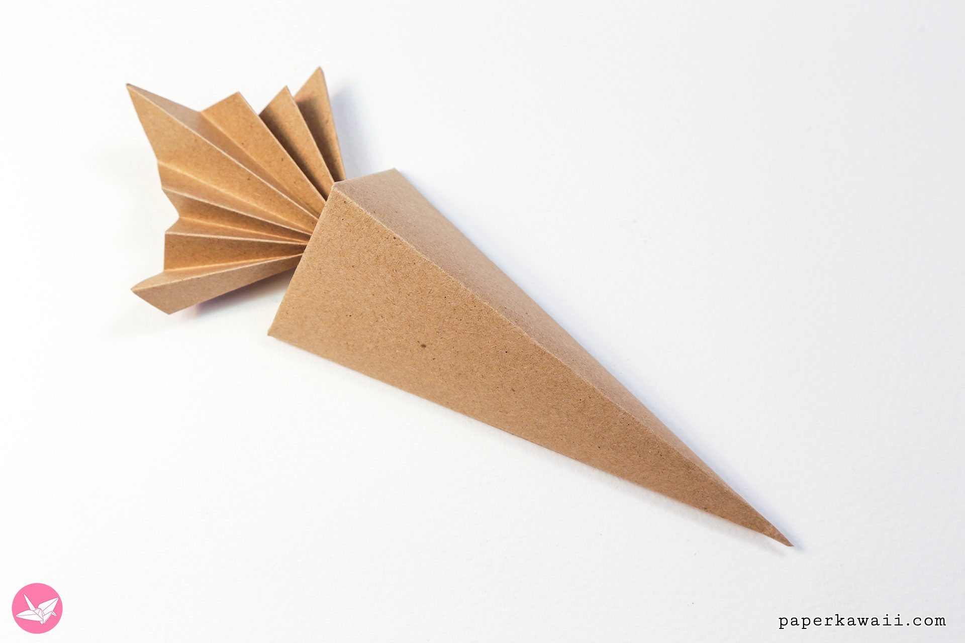 Origami Carrot Box Tutorial Paper Kawaii 01