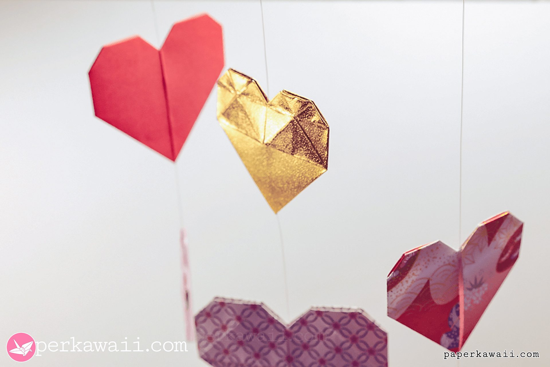 Origami Double Heart Tutorial Paper Kawaii 01