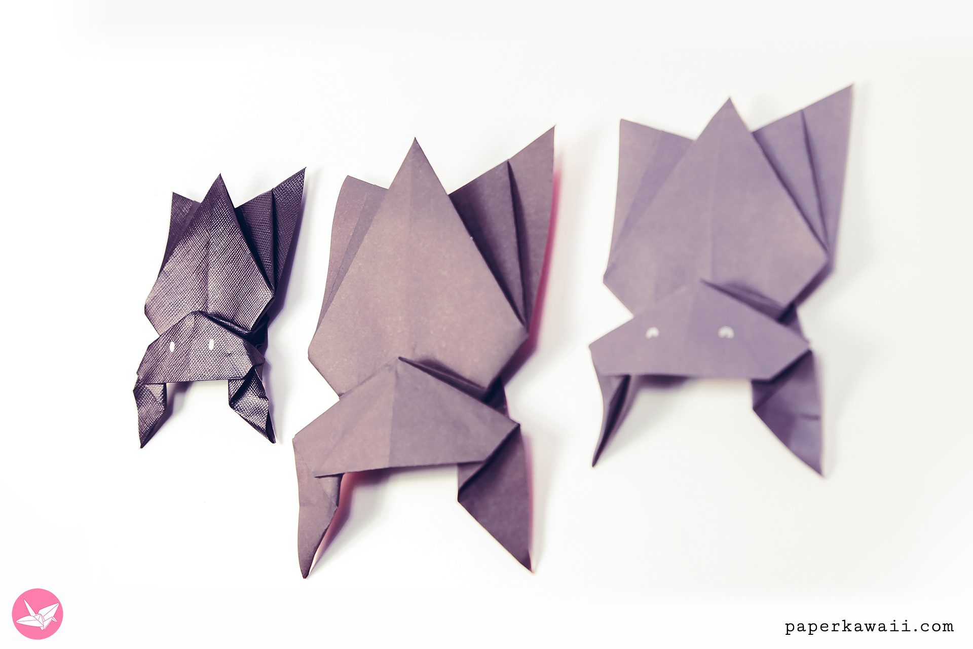 Origami Hanging Bat Tutorial Paper Kawaii 01