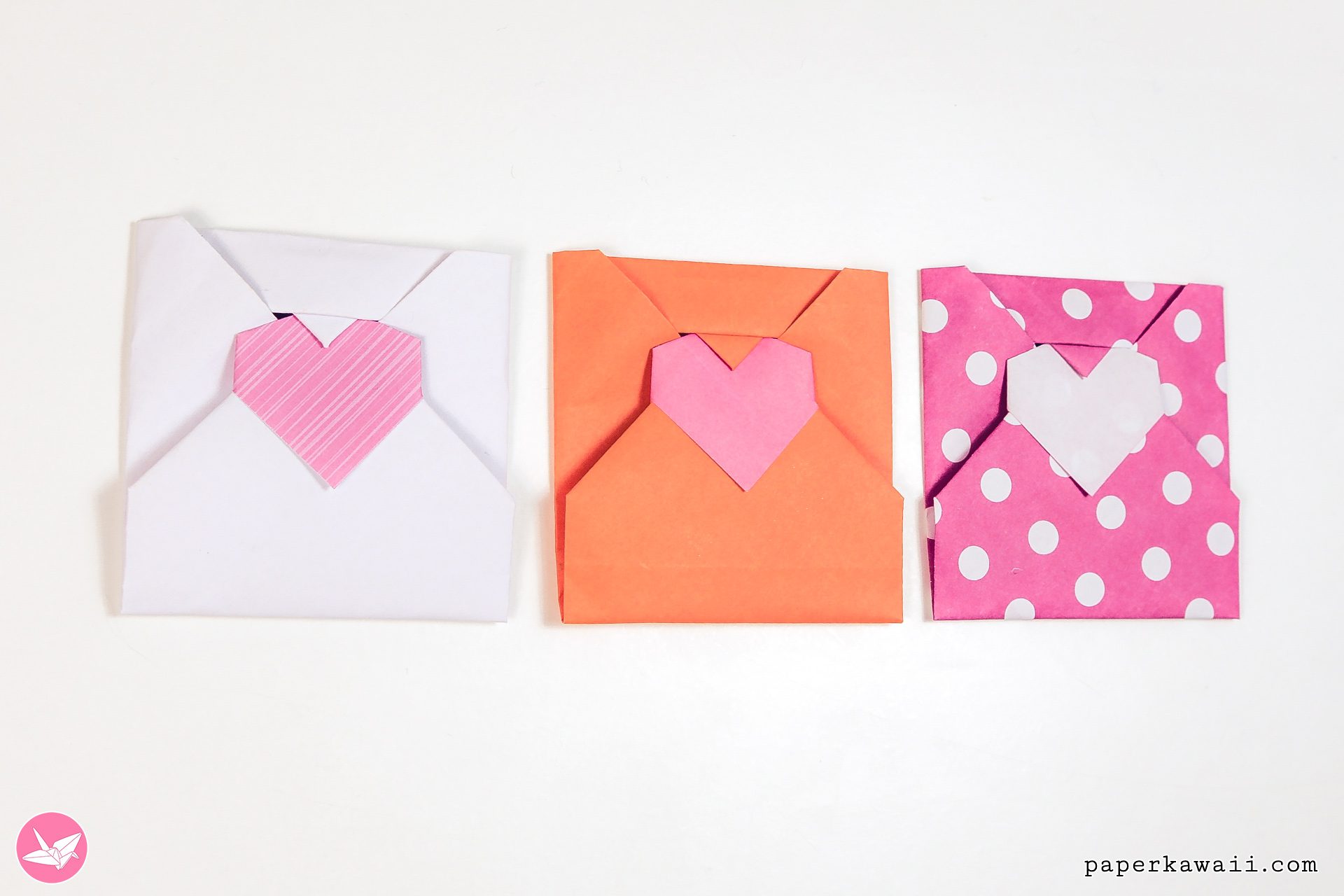 Origami Heart Envelope Tutorial Paper Kawaii 02
