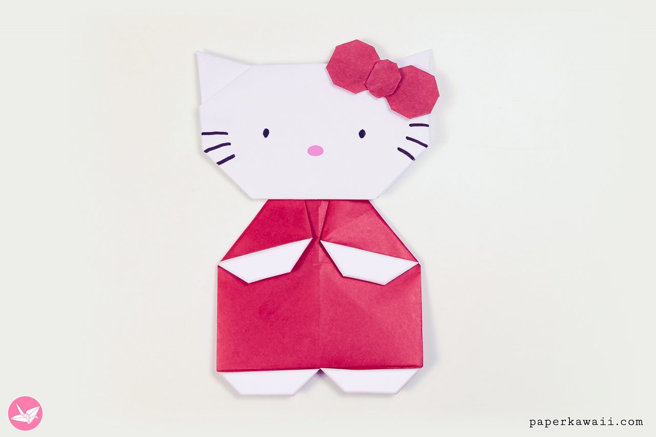 Origami Hello Kitty Tutorial Paper Kawaii 01 1280x853