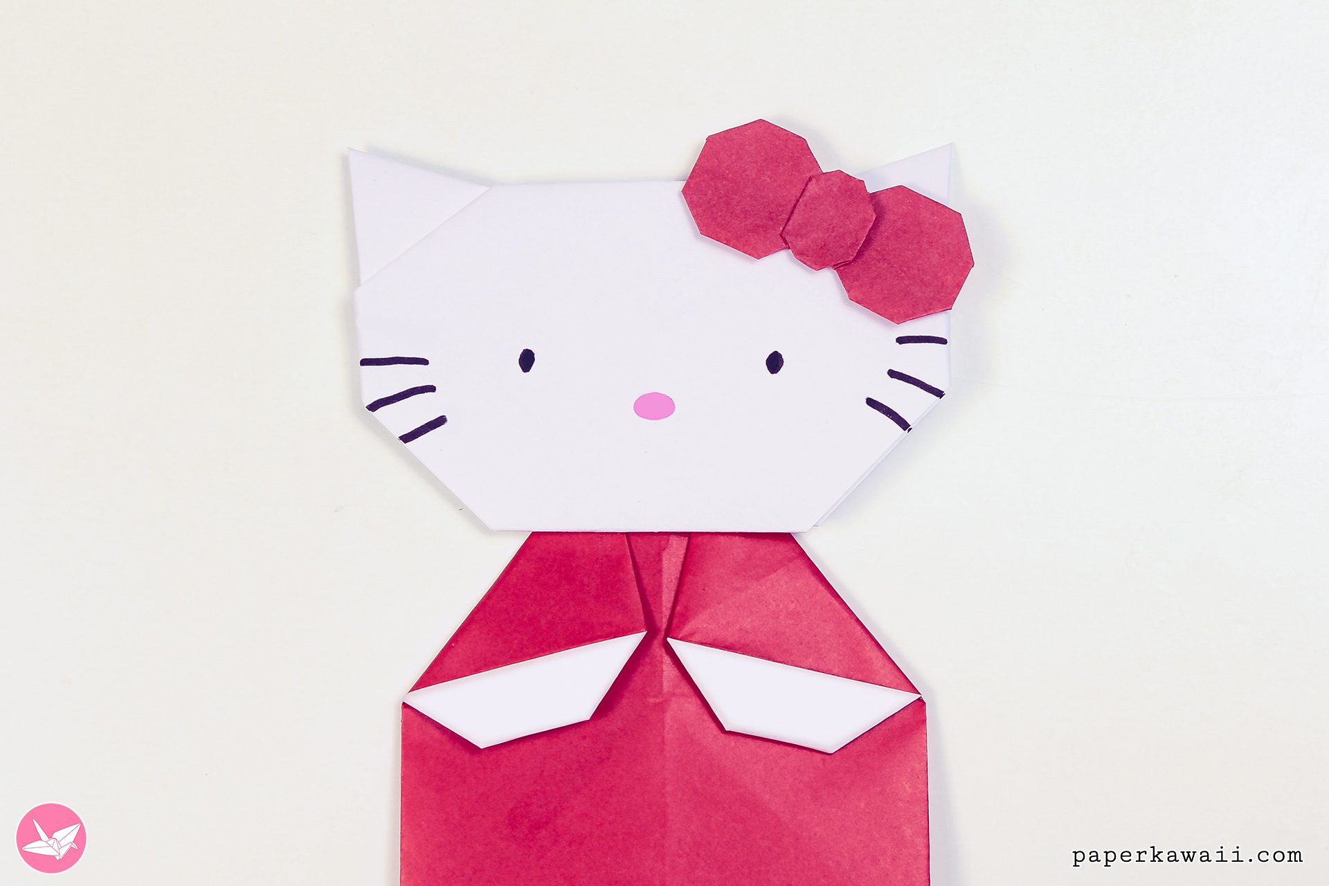 Origami Hello Kitty Tutorial Paper Kawaii 02