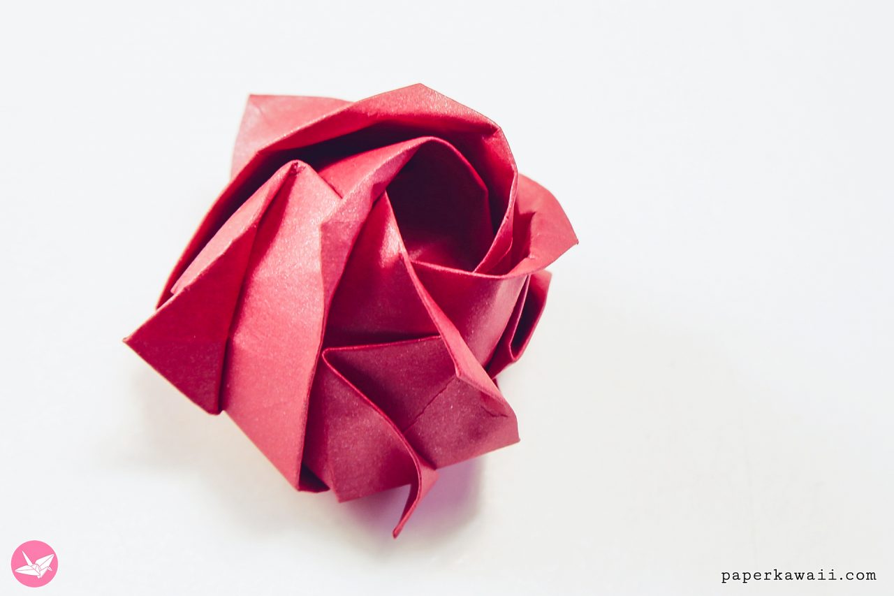Origami Kawasaki Rose Tutorial Paper Kawaii 04