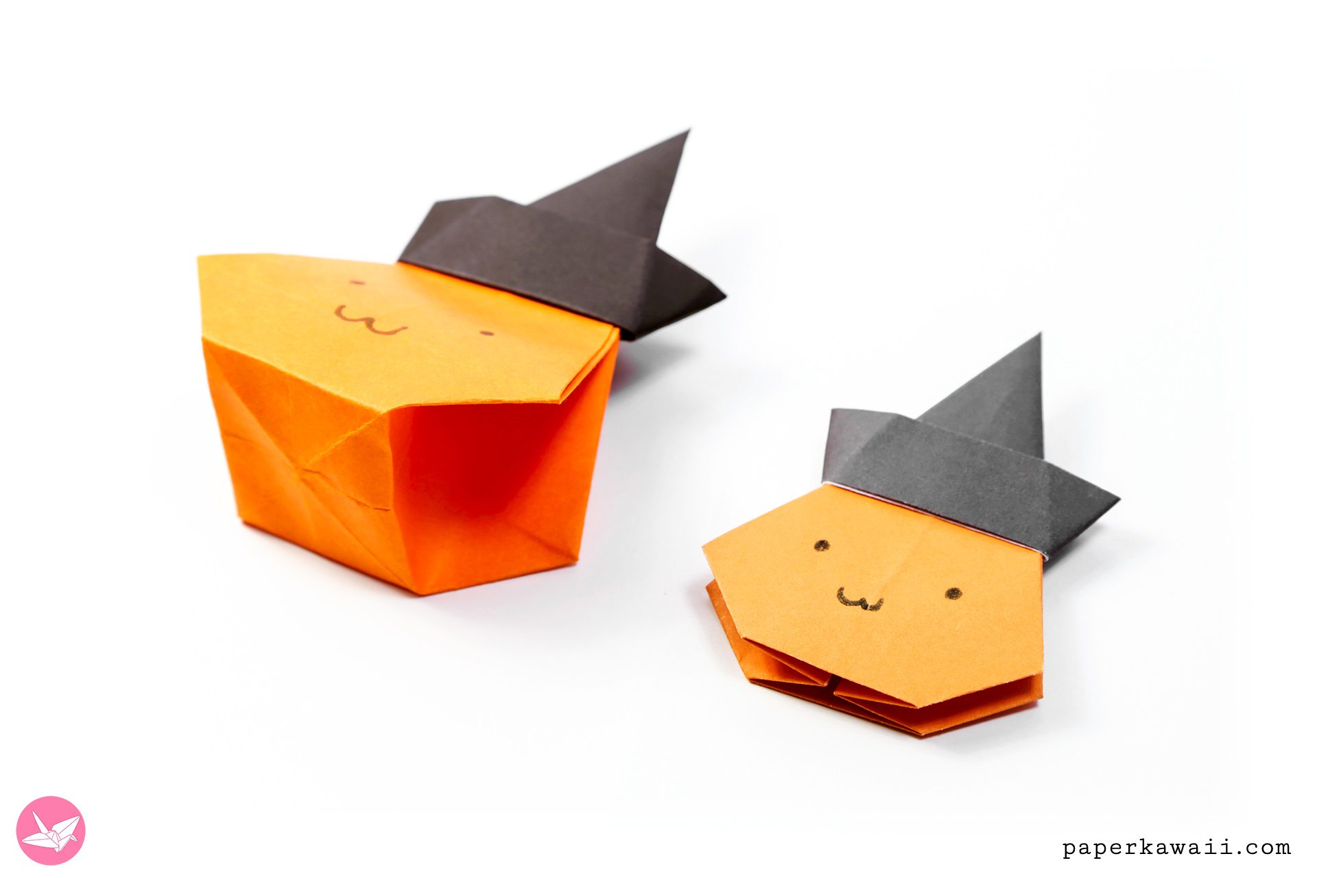 Origami Pumpkin Gift Bag Tutorial Paper Kawaii 04