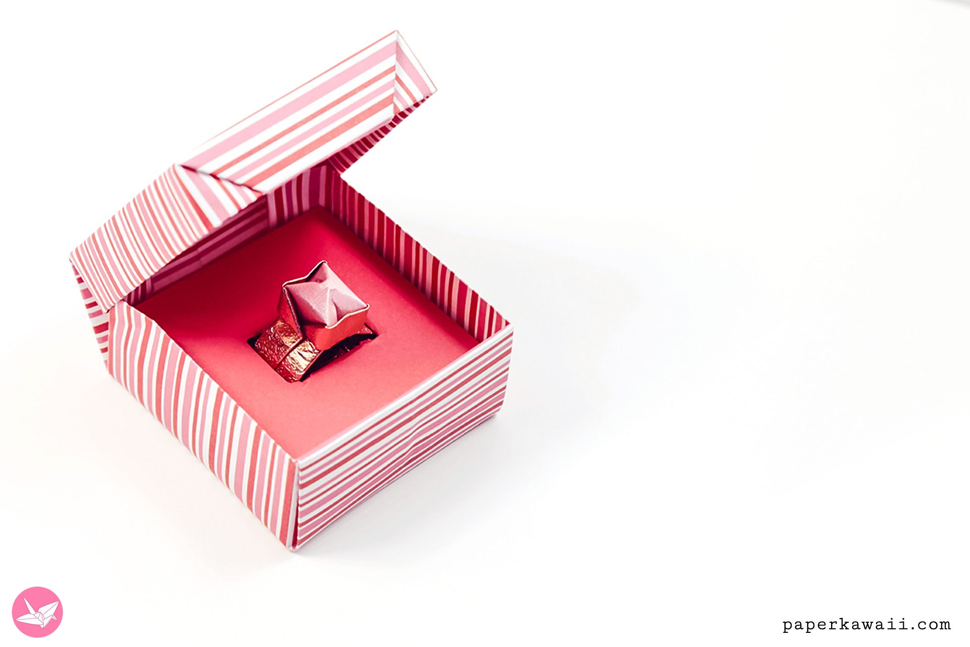 Origami Ring Box Tutorial Paper Kawaii 01