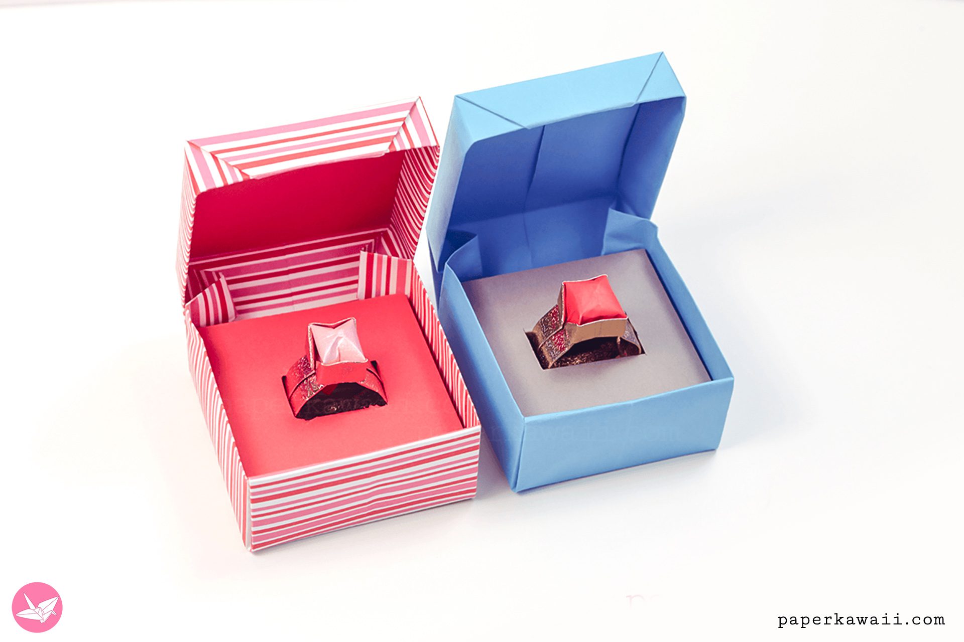Origami Ring Box Tutorial Paper Kawaii 02