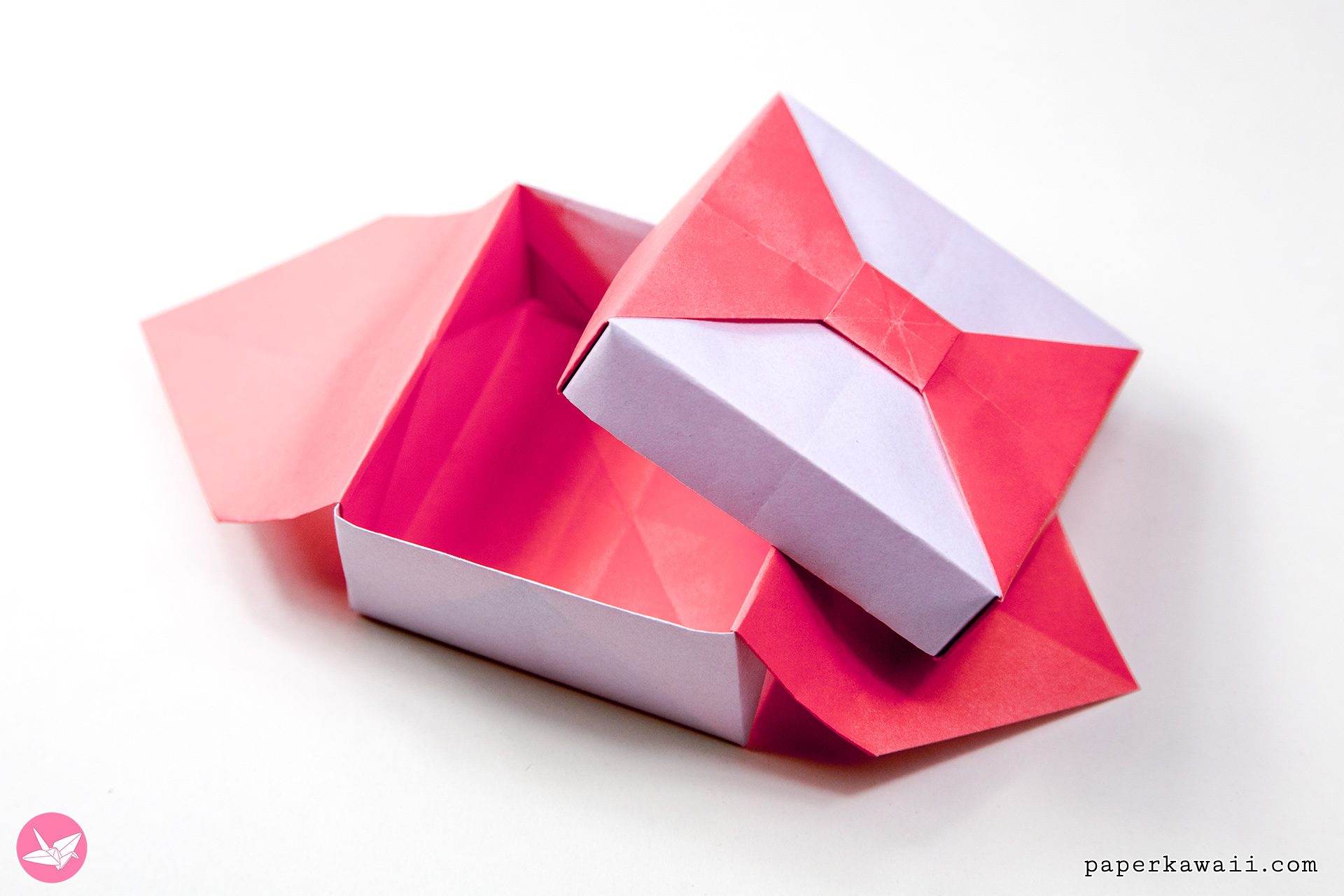 Origami Bow Box Tutorial Paper Kawaii 02