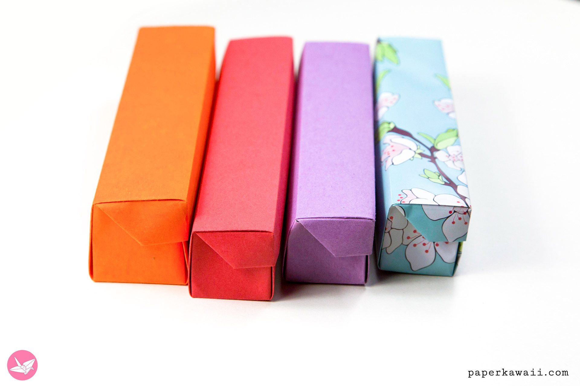 Origami Pencil Box Tutorial Paper Kawaii 03