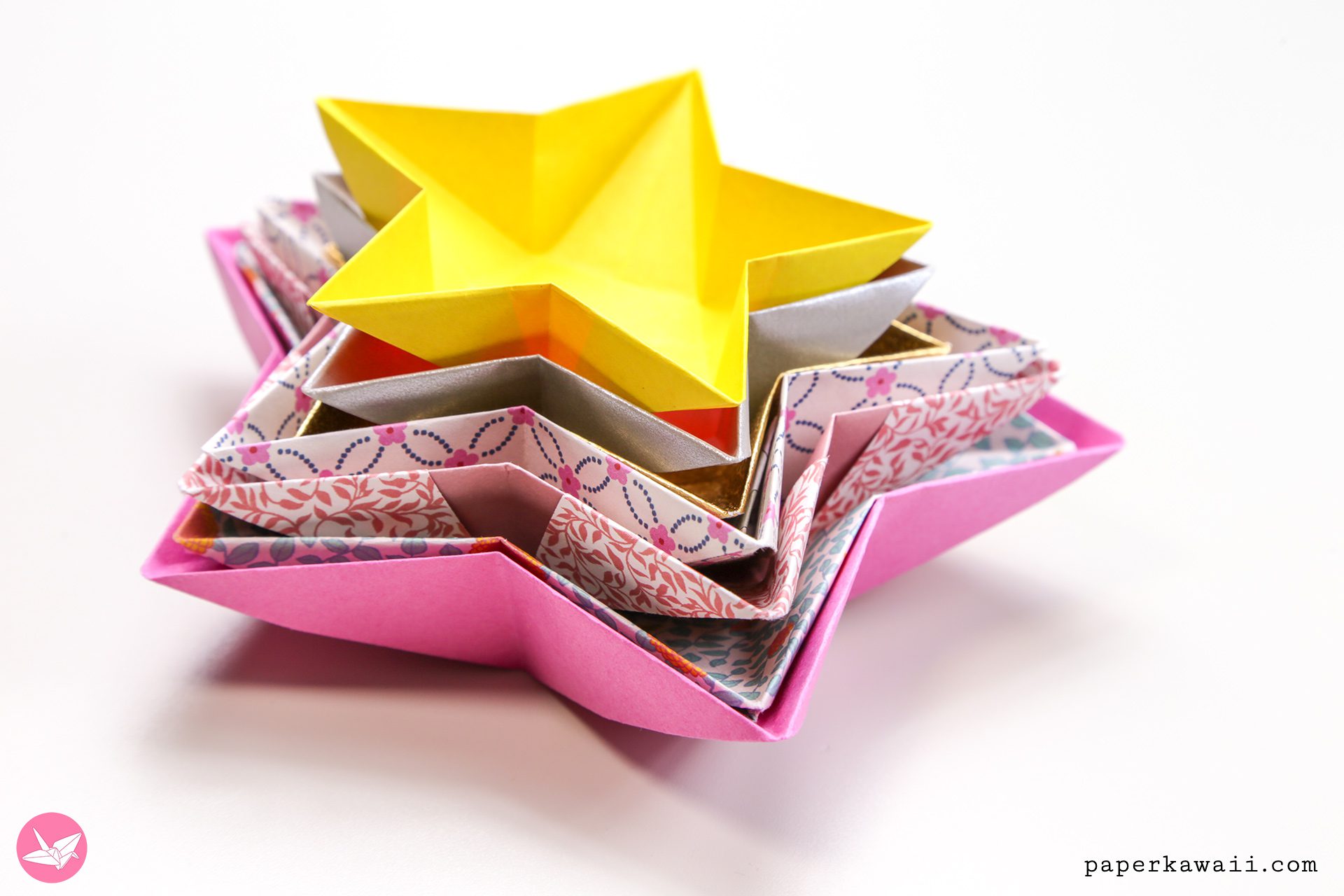 Origami Star Bowl Step By Step Instructions - Paper Kawaii