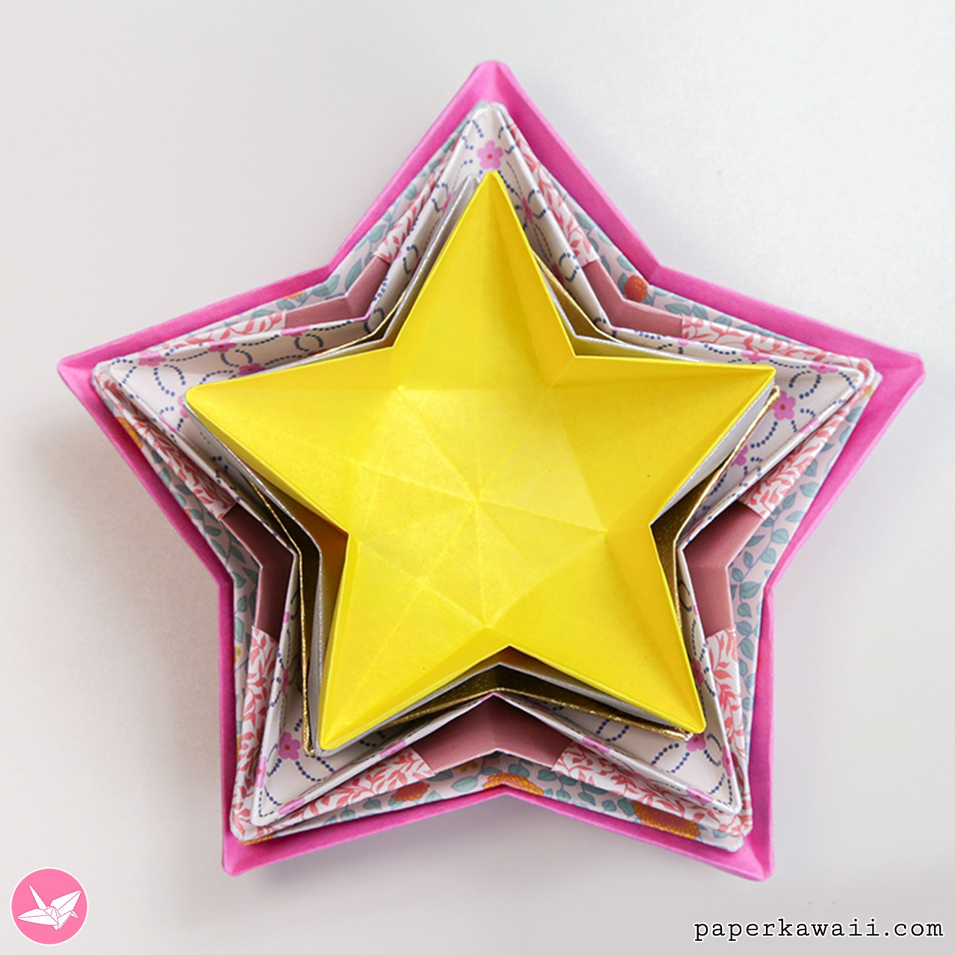 Origami Star Bowl Tutorial Paper Kawaii 03