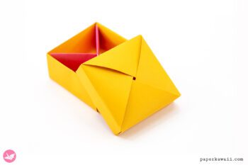 Origami Wrapped Box Lid Tutorial Paper Kawaii 04 350x233